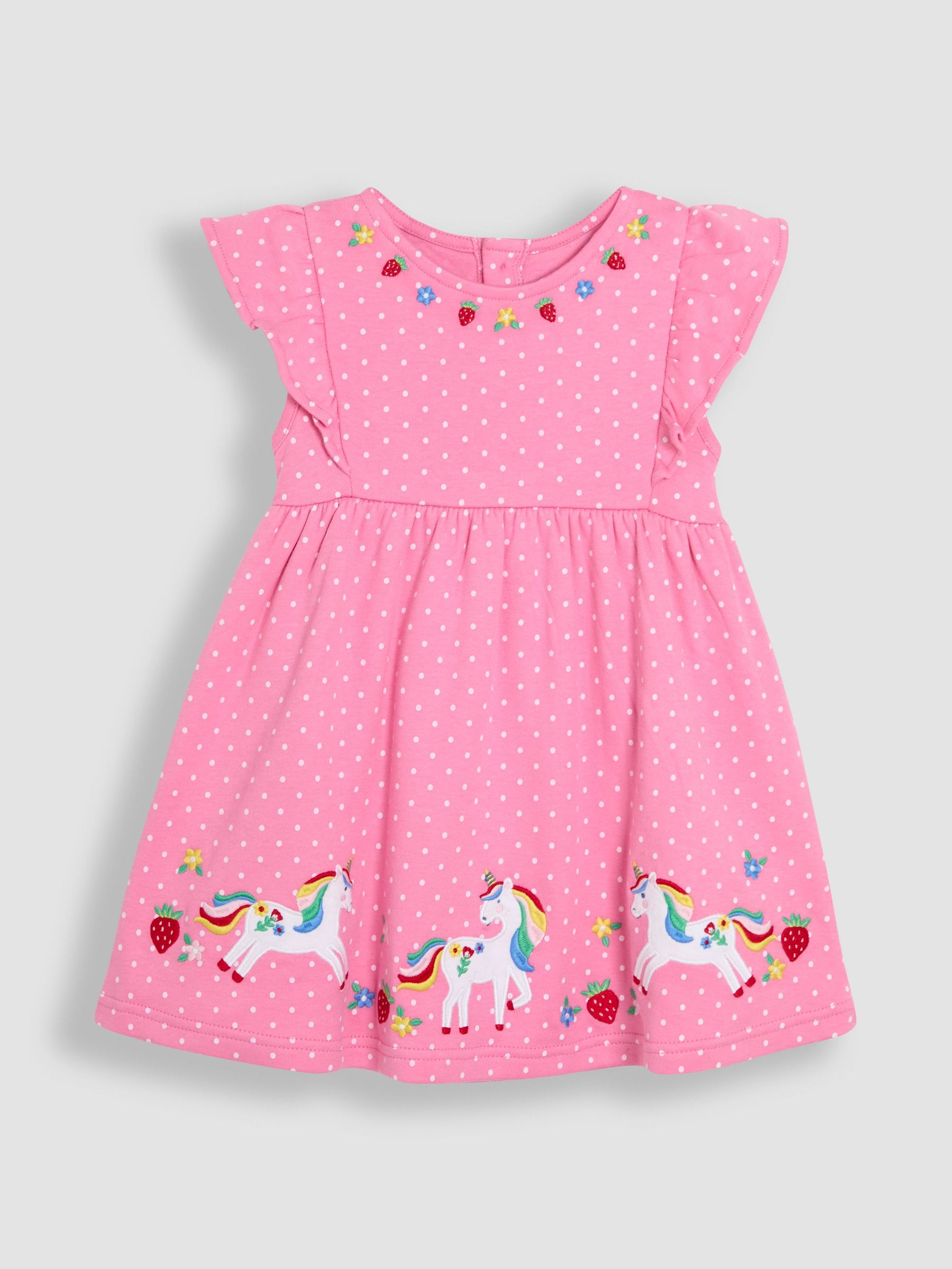 Fuchsia Pink Unicorn Appliqué Summer Dress (AU5725) | £22 - £25