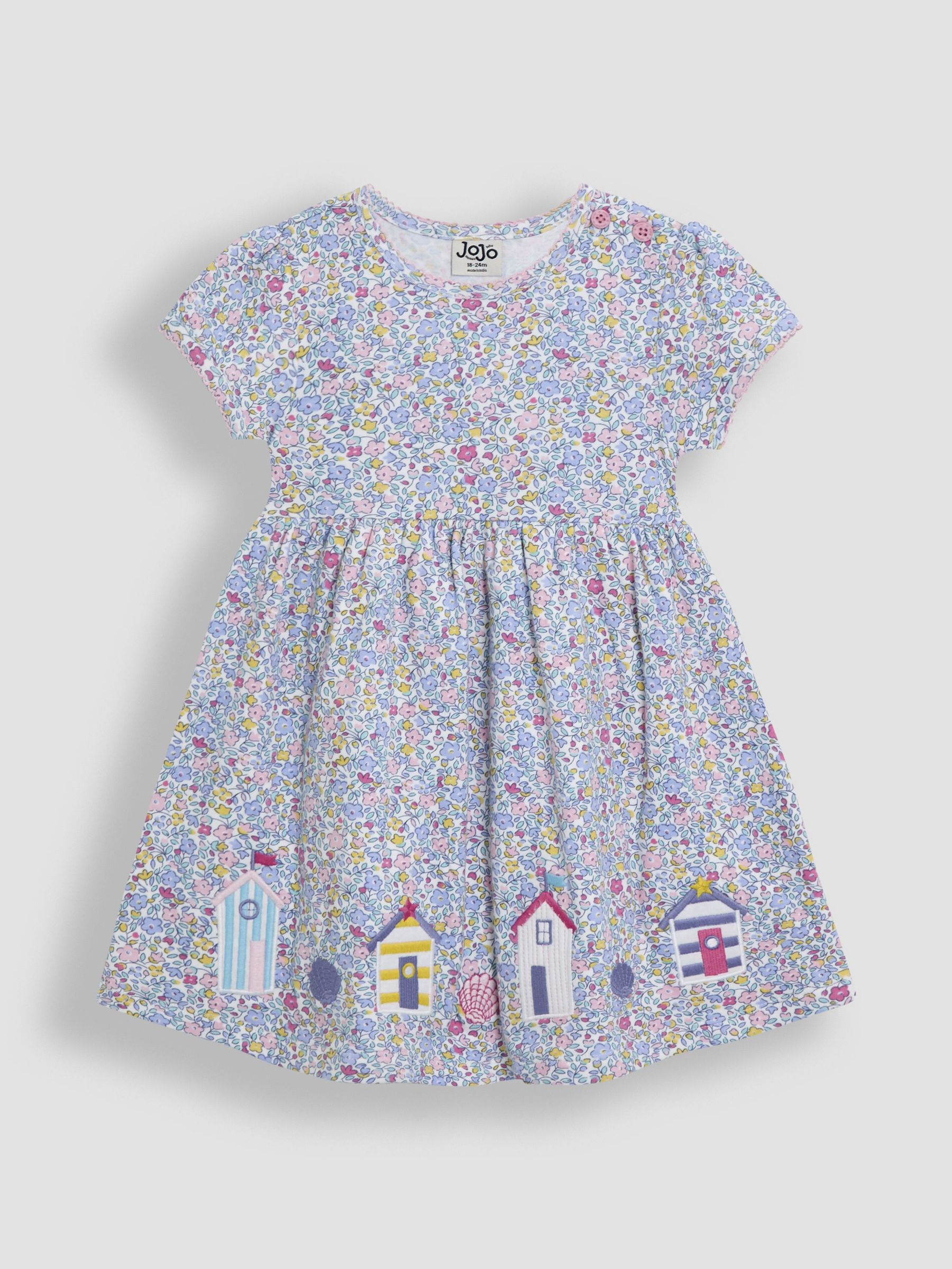 Pink Appliqué Floral Print Dress (AU5762) | £20 - £23