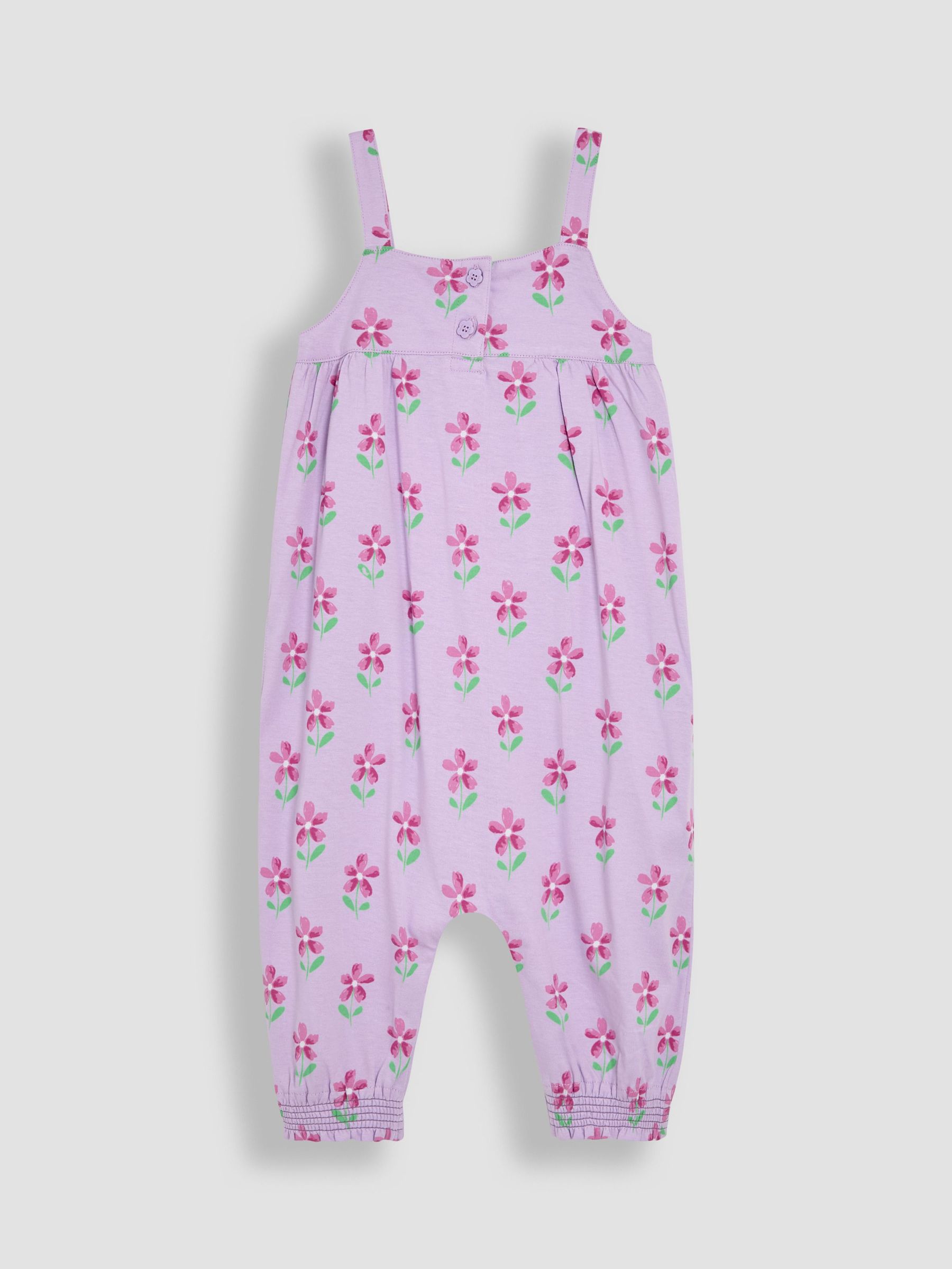 Lilac Purple Floral Button Front Jumpsuit (AU5765) | £23 - £26