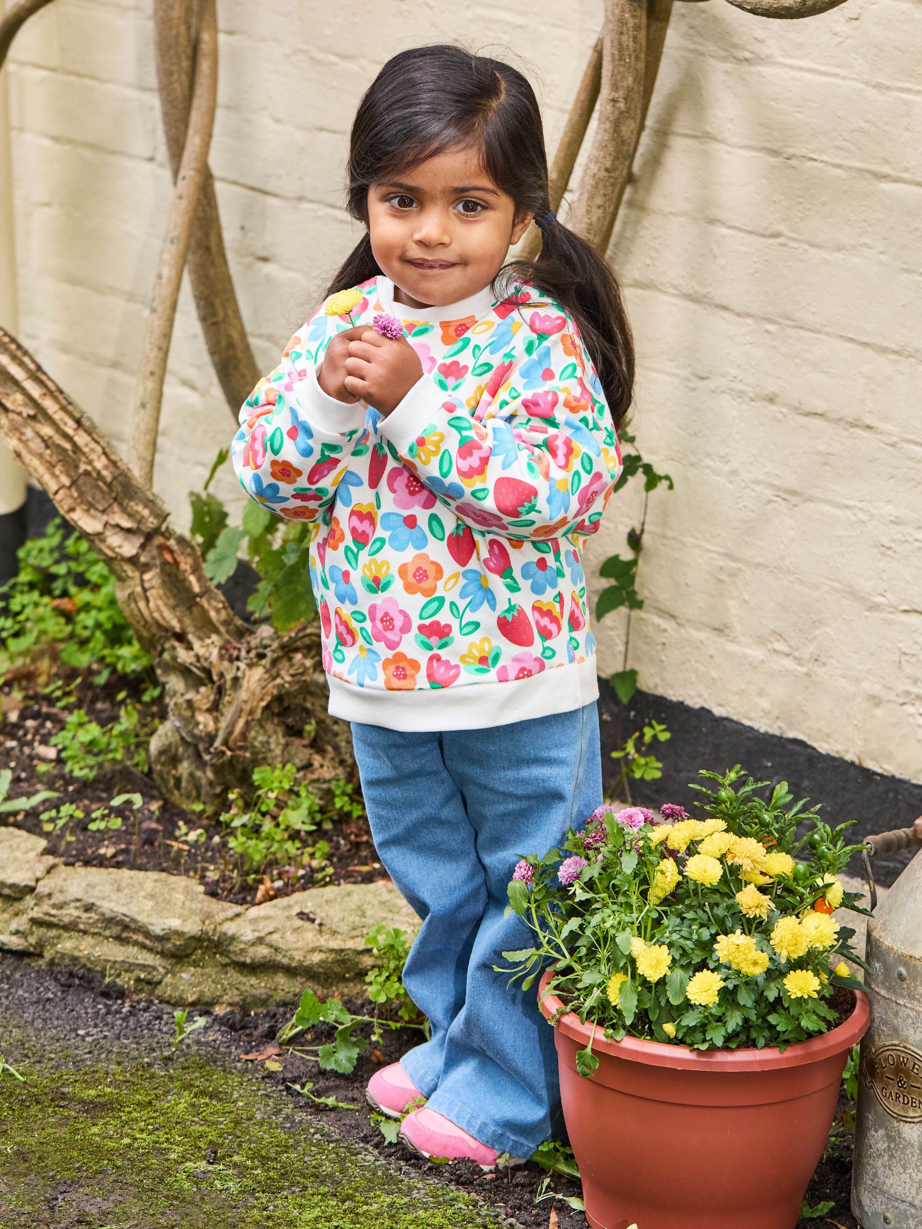 Cream Floral & Strawberry Printed Crew Neck Sweatshirt (AU5766) | £23 - £26