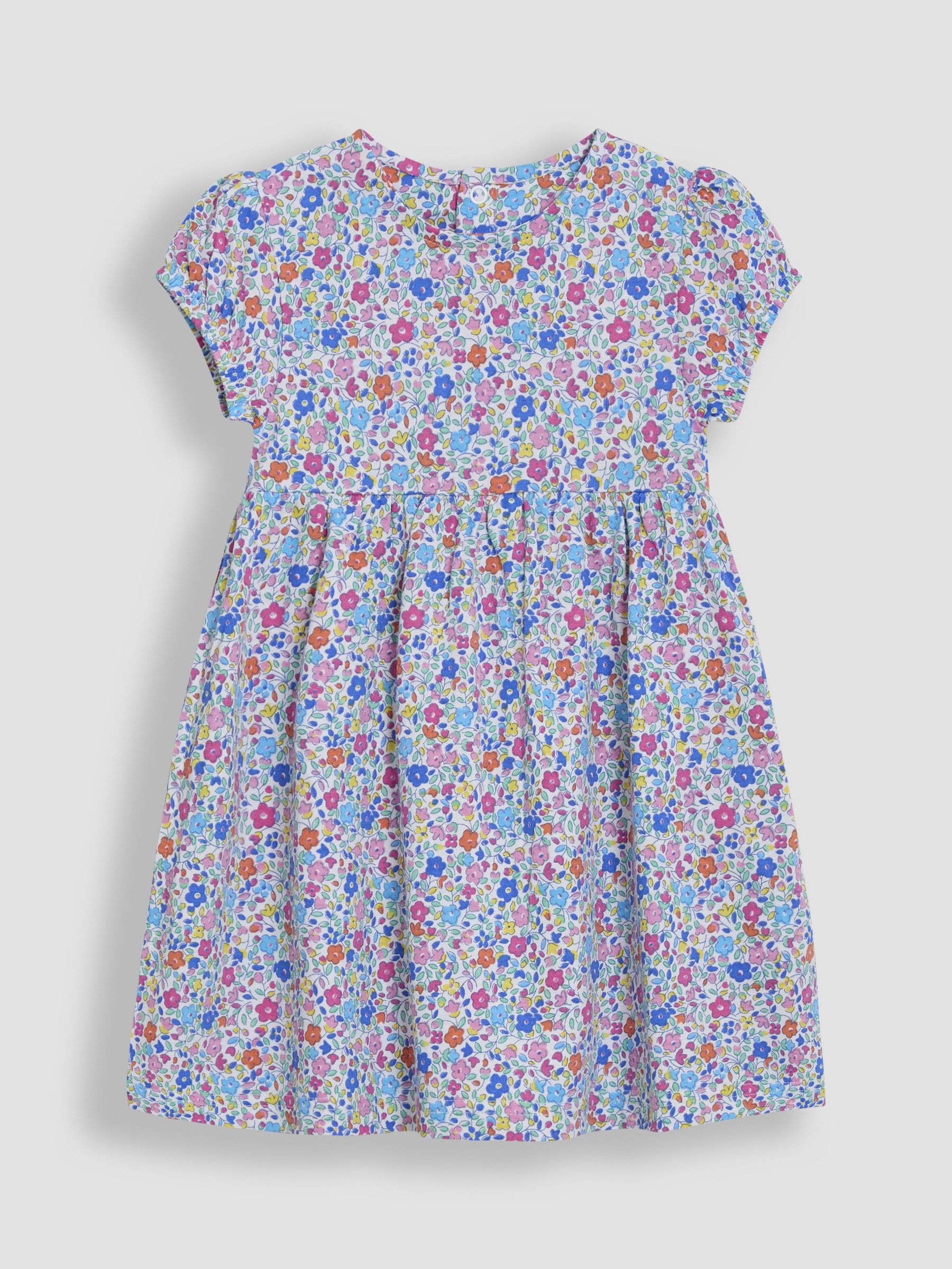 Fuchsia Pink Ditsy Floral Print 100% Cotton Dress (AU5772) | £17 - £20