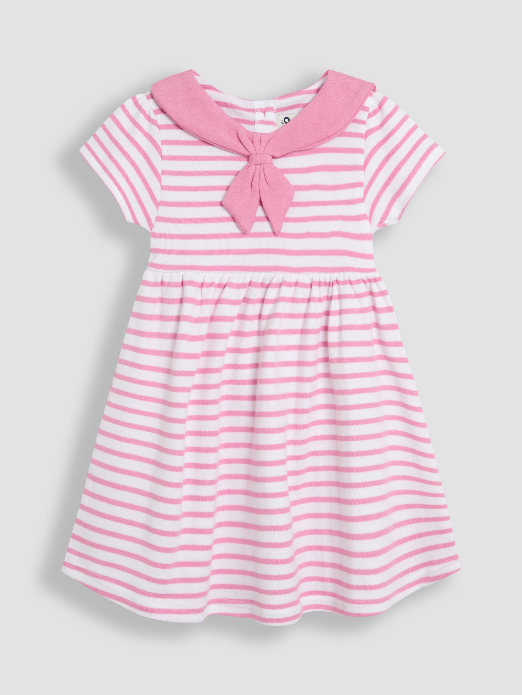 Pink Stripe Short Sleeve Sailor 100% Cotton Dress (AU5781) | £20 - £23