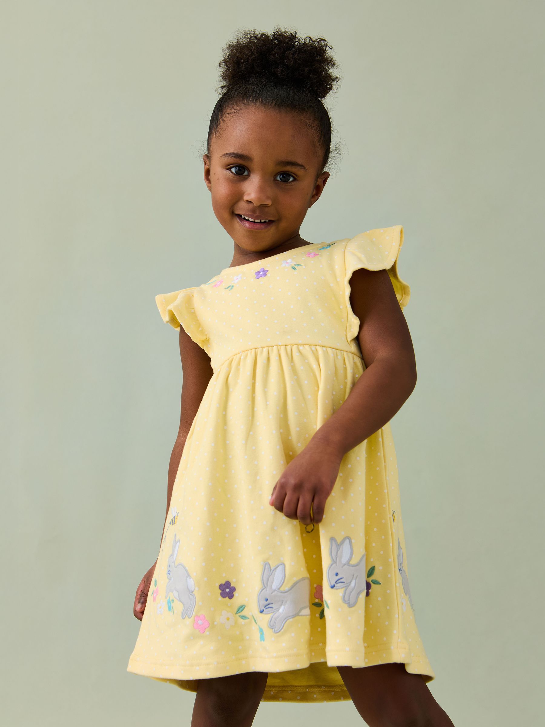 Yellow Bunny Appliqué Summer Dress (AU5782) | £22 - £25