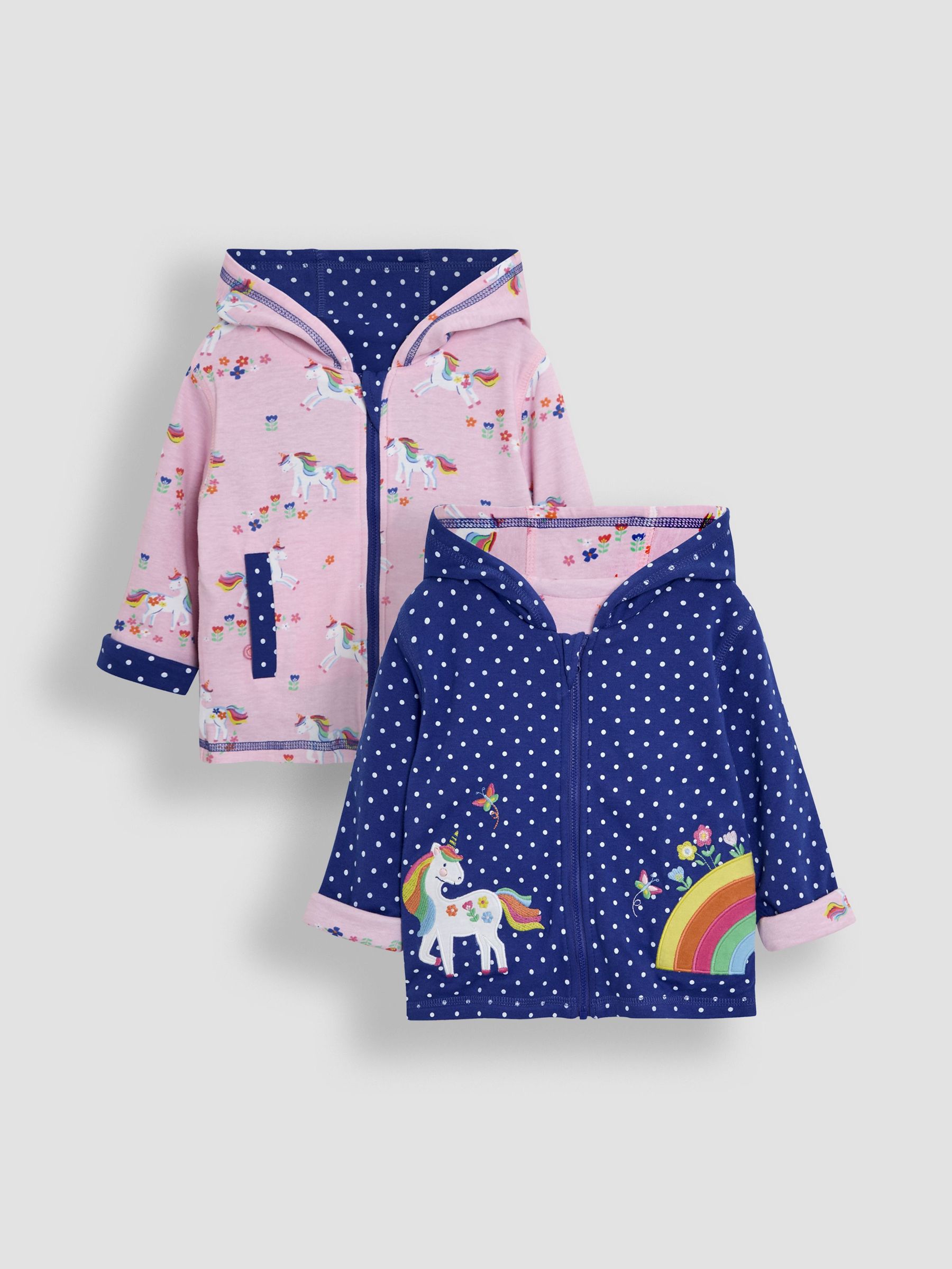 Blue Unicorn Appliqué Reversible Hoodie (AU5784) | £27 - £30