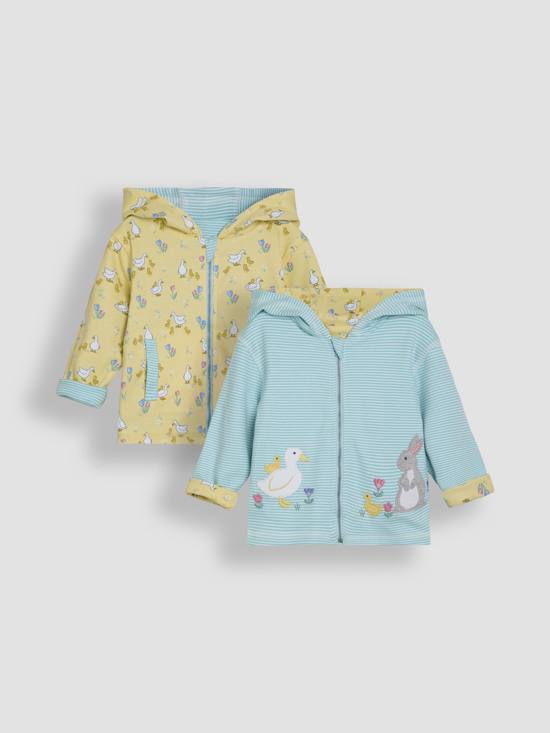Cornflower Blue Duck & Friends Appliqué Reversible Hoodie (AU5789) | £27 - £30