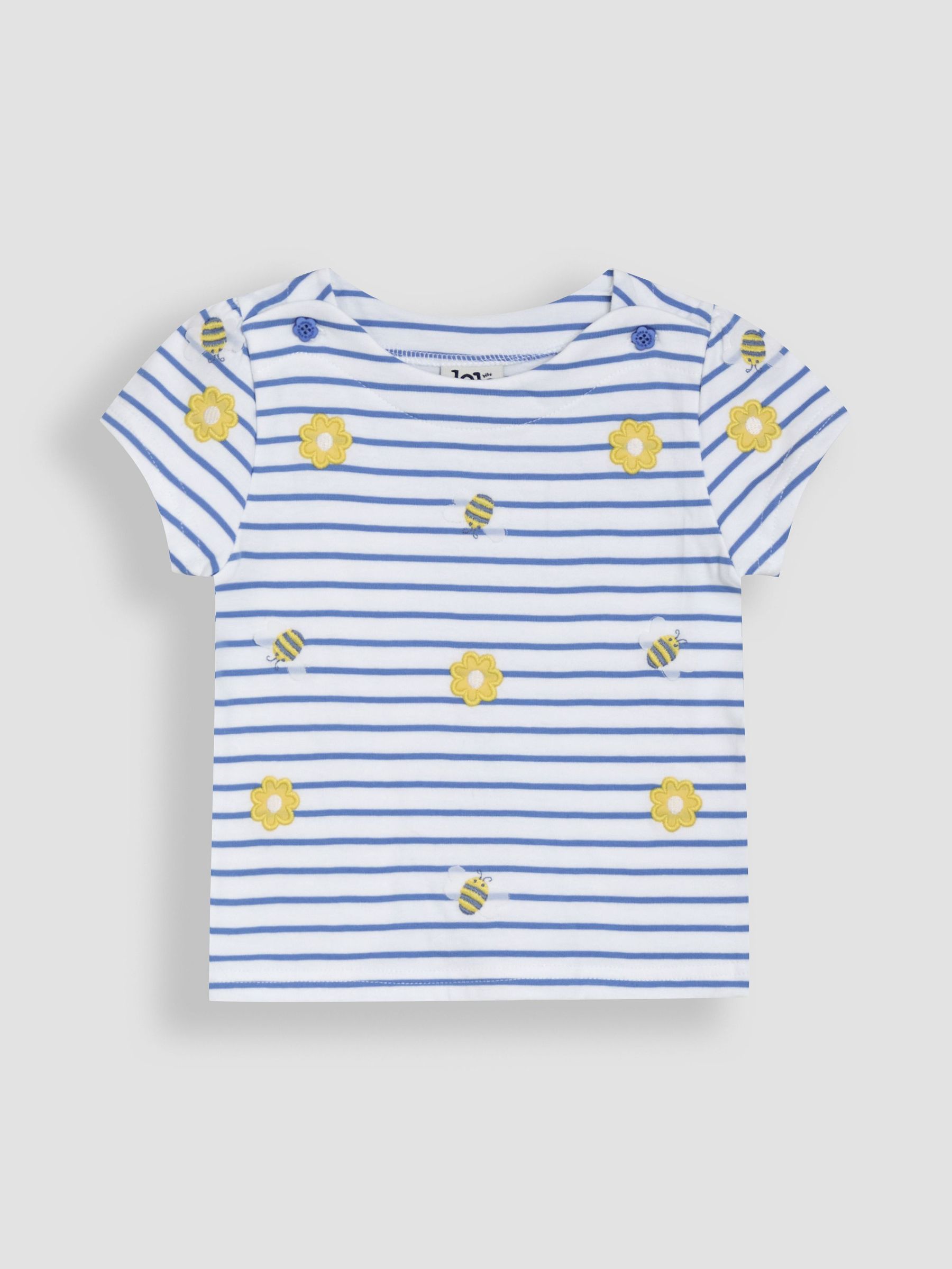 Blue Flower & Bee Embroidered T-Shirt (AU5797) | £16 - £19