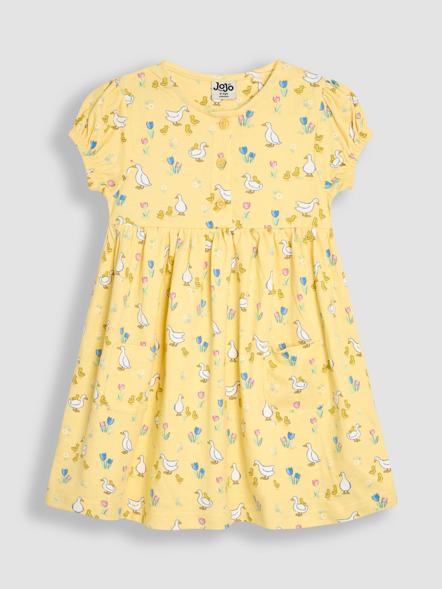 Yellow Duck Button Front Dress (AU5808) | £22 - £25