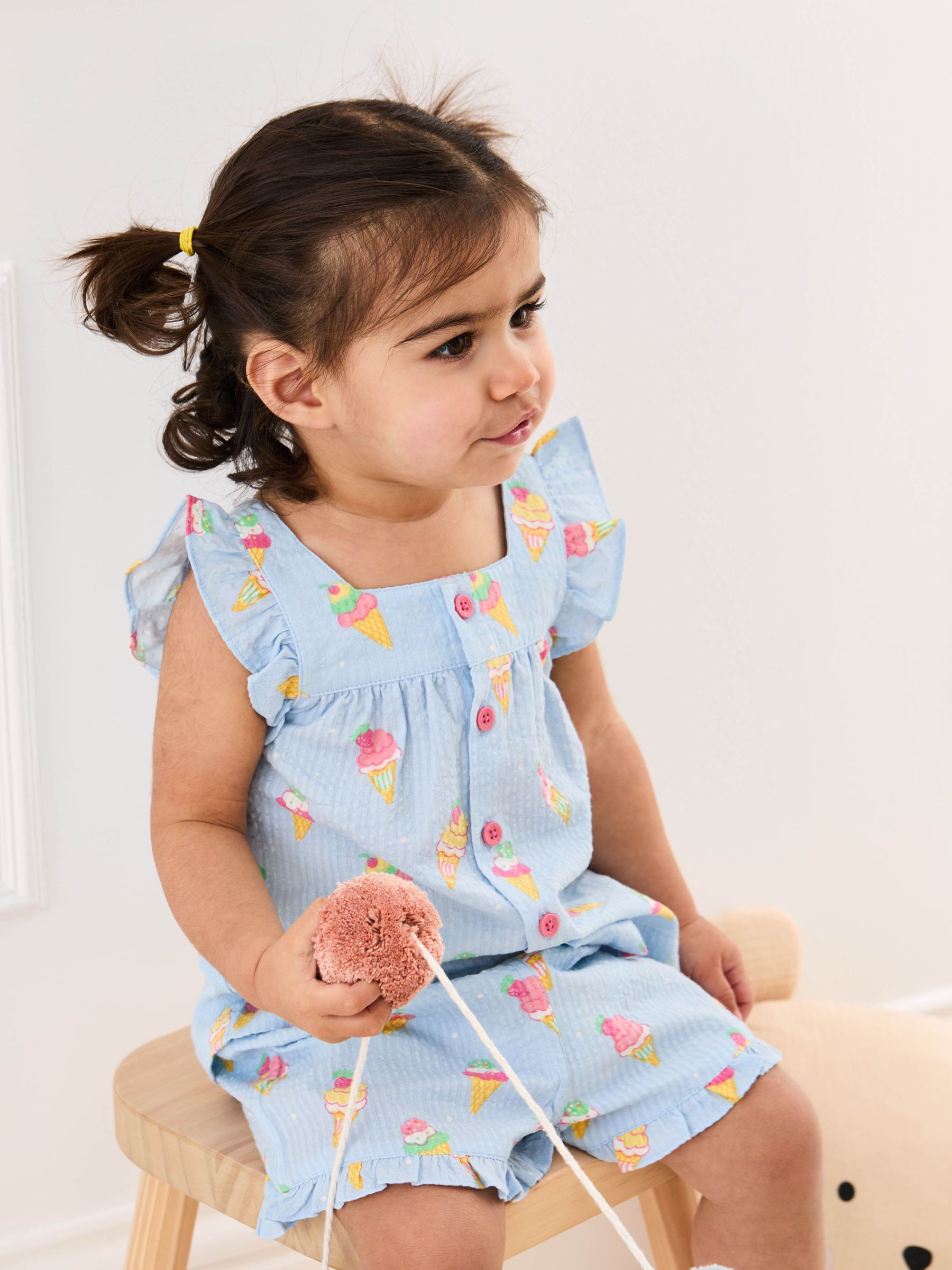 Pale Blue Print Woven Pyjamas (AU6277) | £21