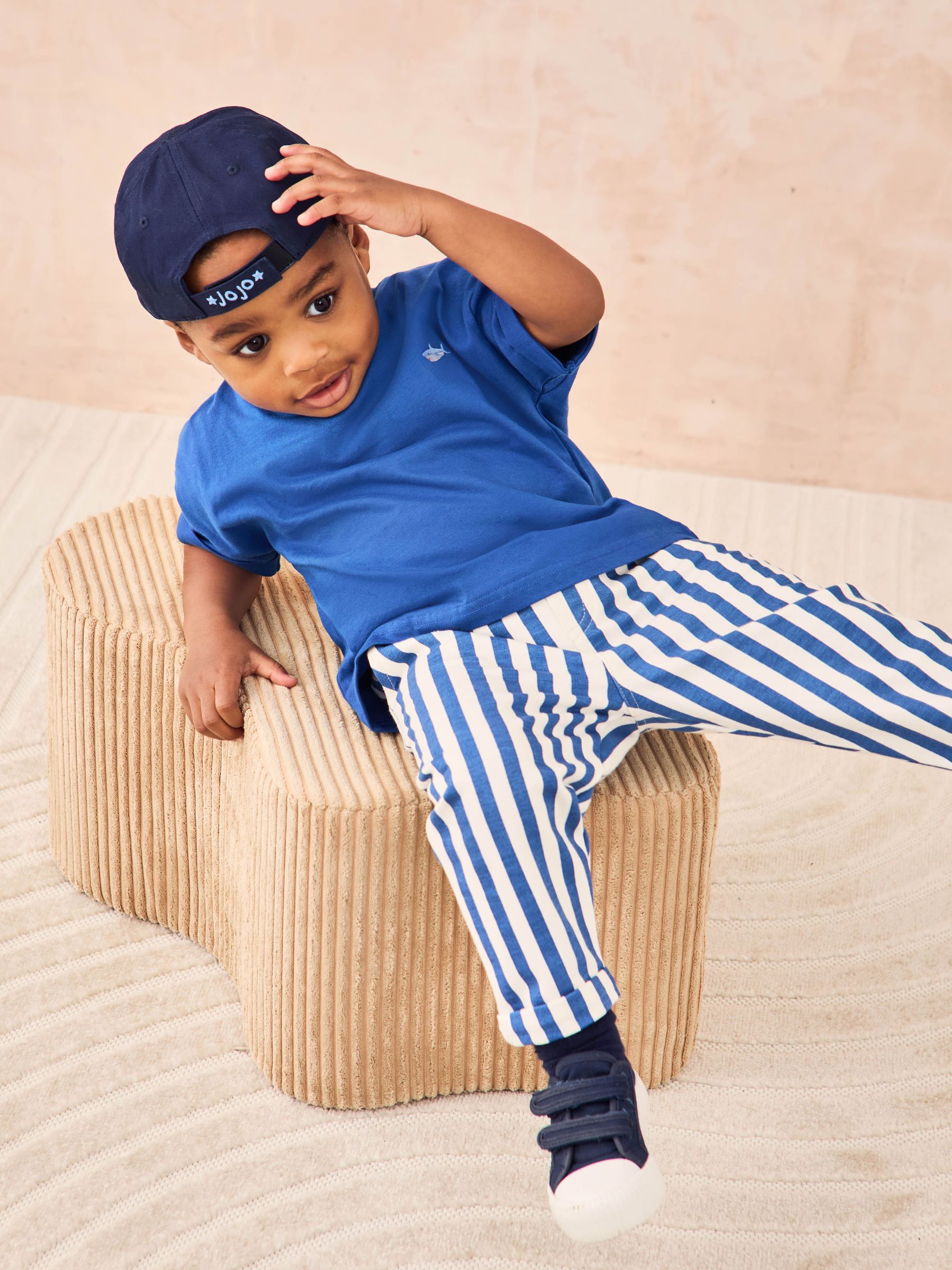 Blue Shark 2-Piece T-Shirt & Stripe Joggers Set (AU6466) | £26 - £29