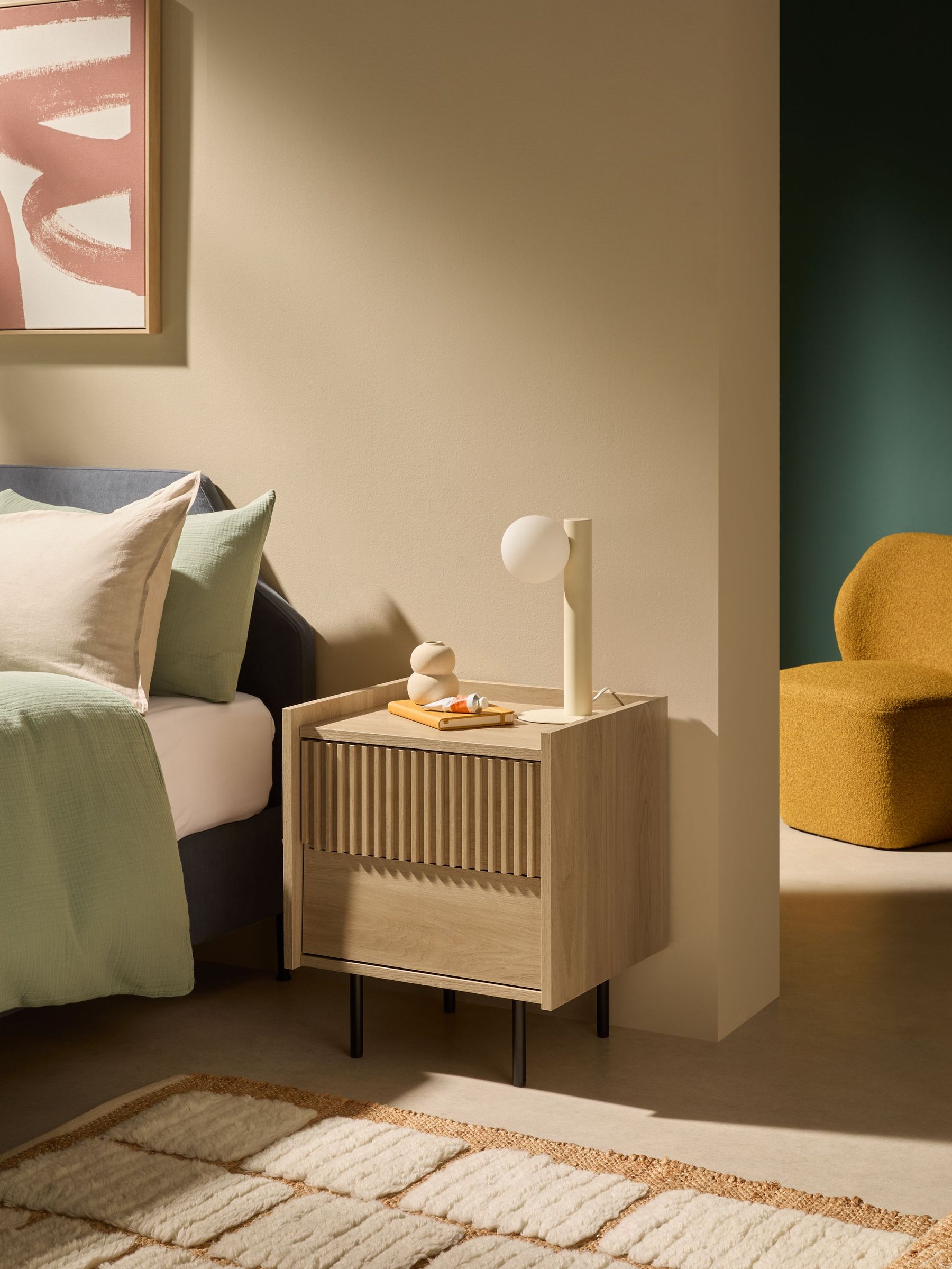 Blaze Bedside Table in Oak (AU6661) | £179