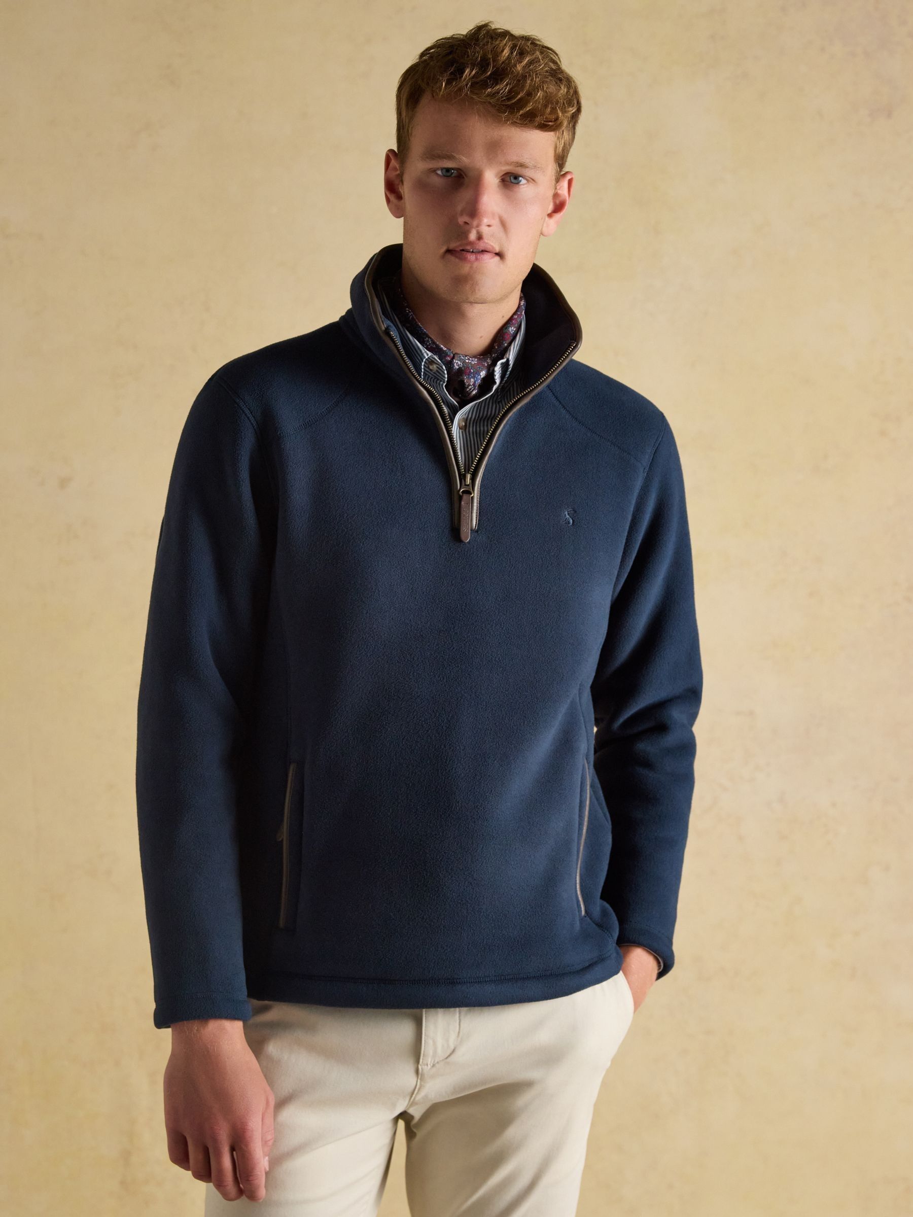 Heritage Fleece Navy Quarter Zip (AU7273) | £85