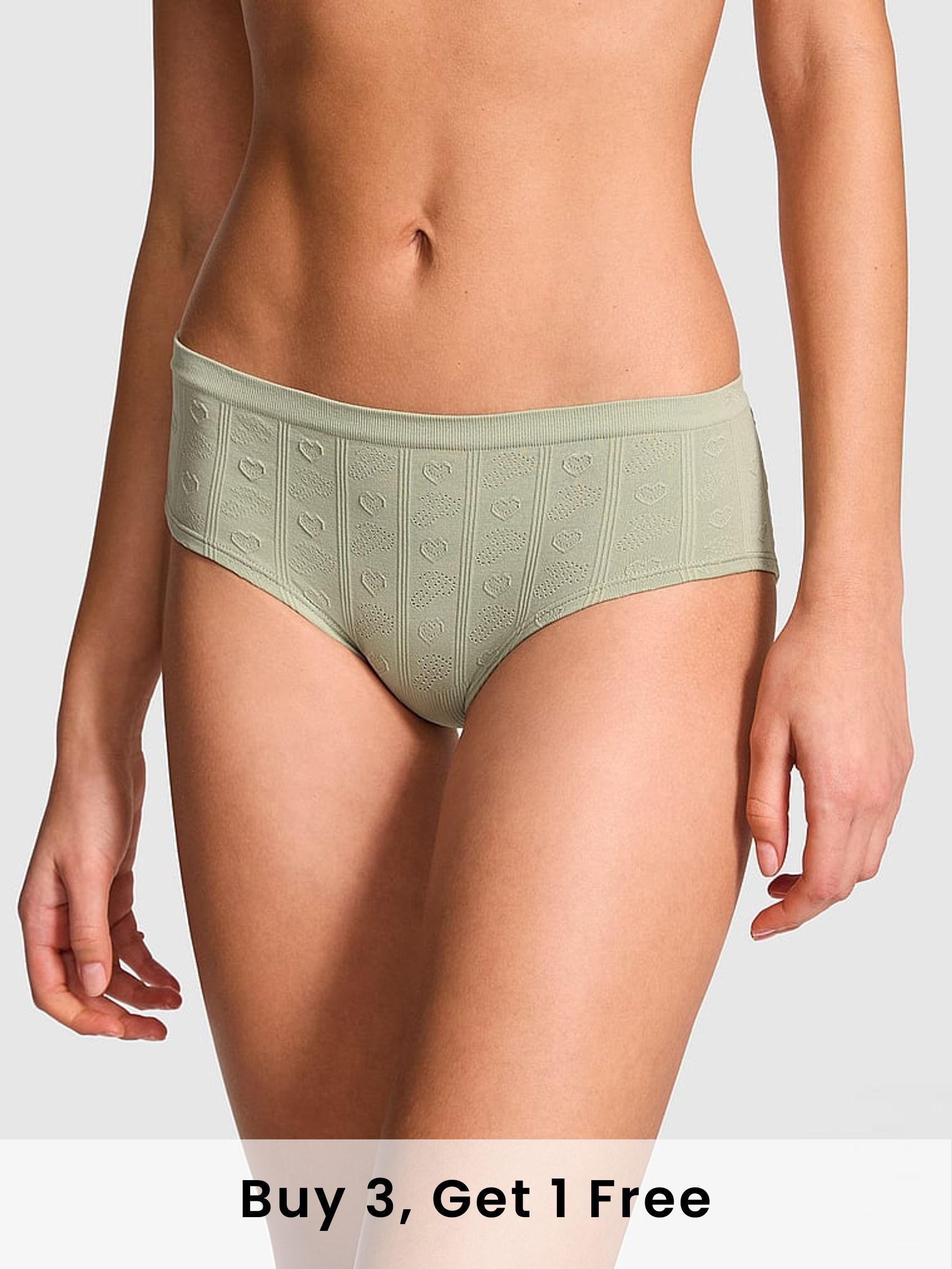 Green Garden Seamless Heart Knickers (AU7375) | £9