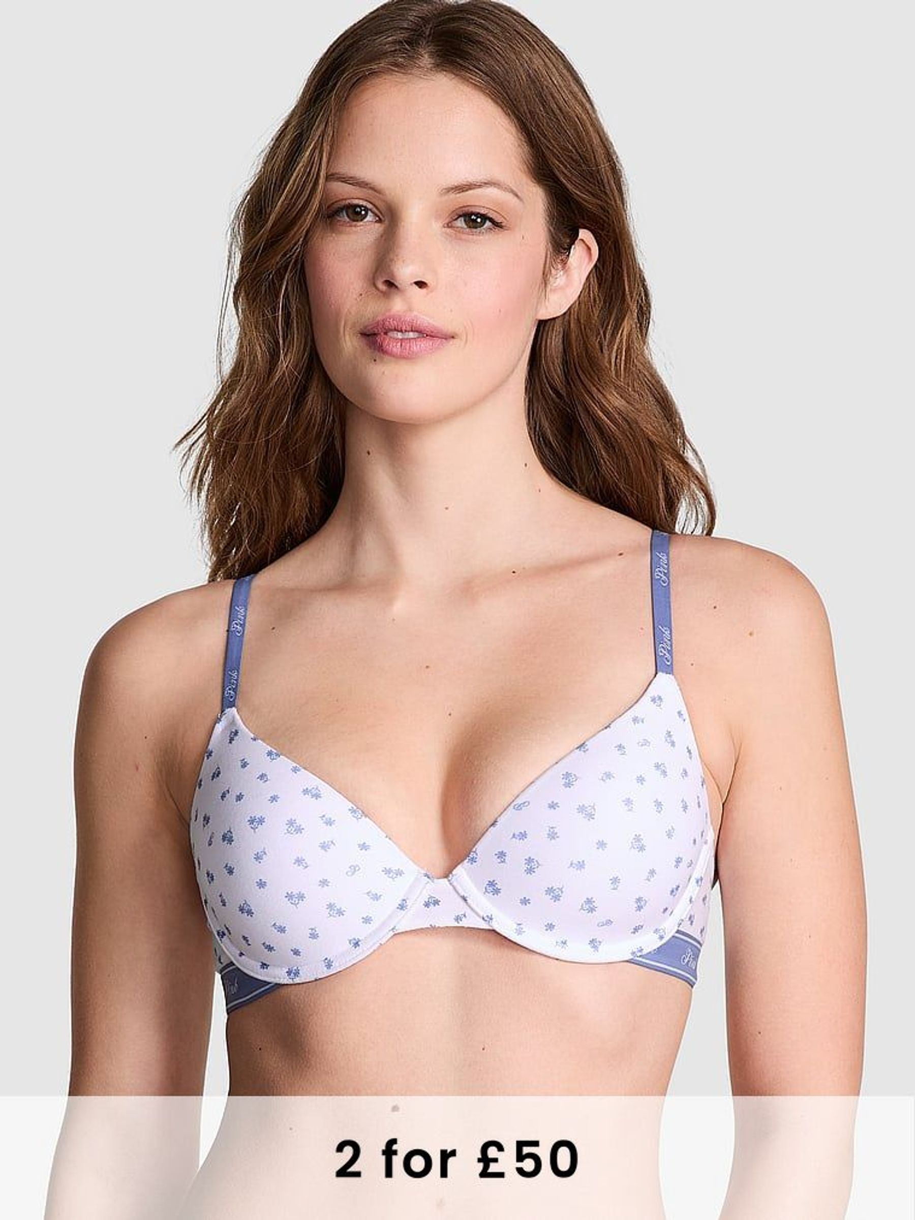 White Floral T Shirt Bra (AU7388) | £29
