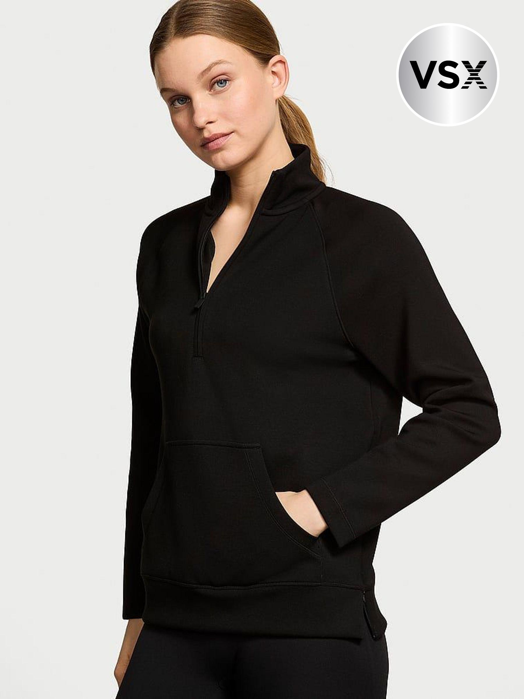 Pure Black Featherweight Knit Half Zip Sweatshirt (AU7393) | £69