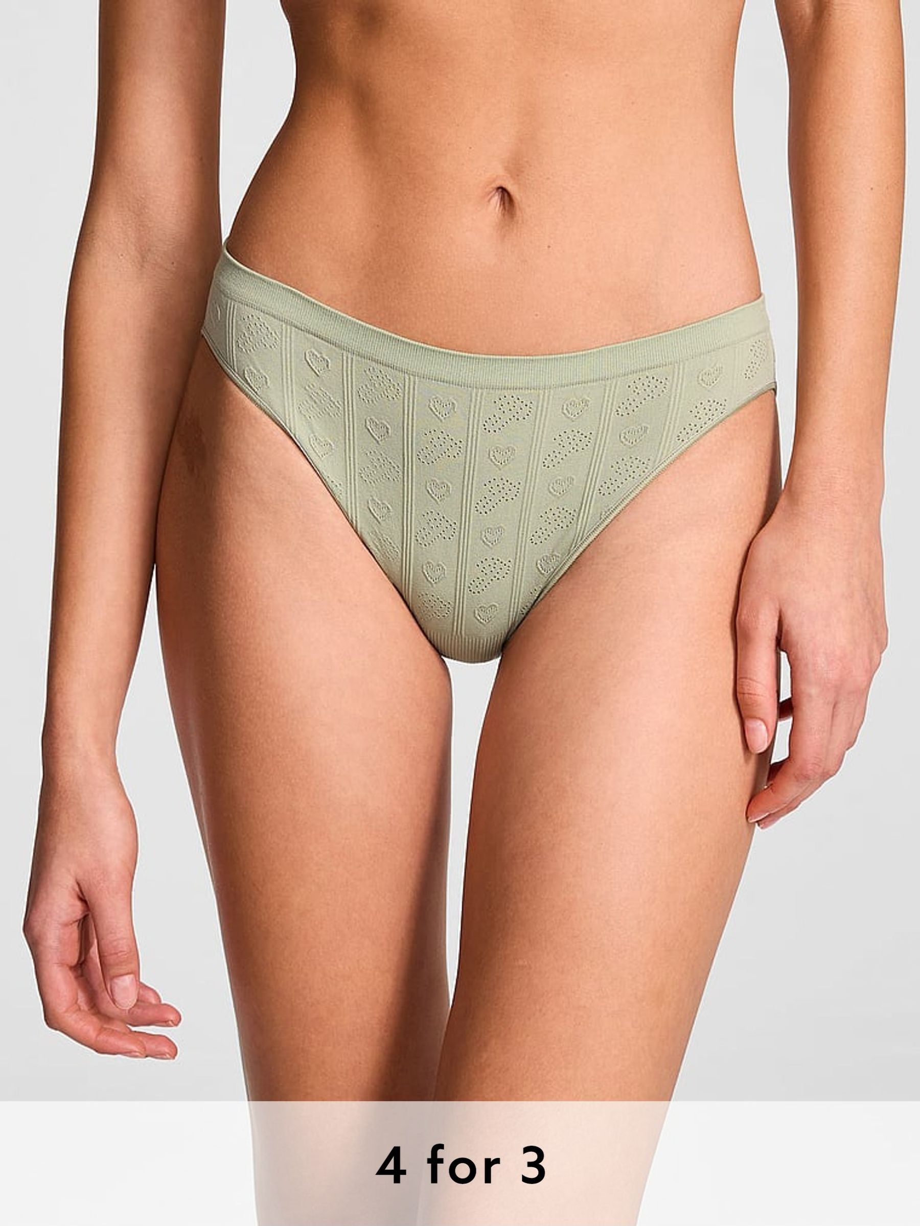 Green Garden Seamless Heart Knickers (AU7394) | £9