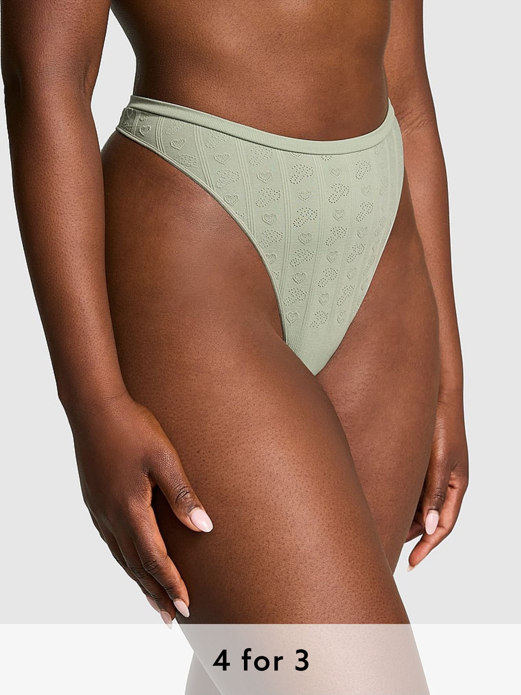 Green Garden Seamless Scoop Thong Knickers (AU7396) | £9