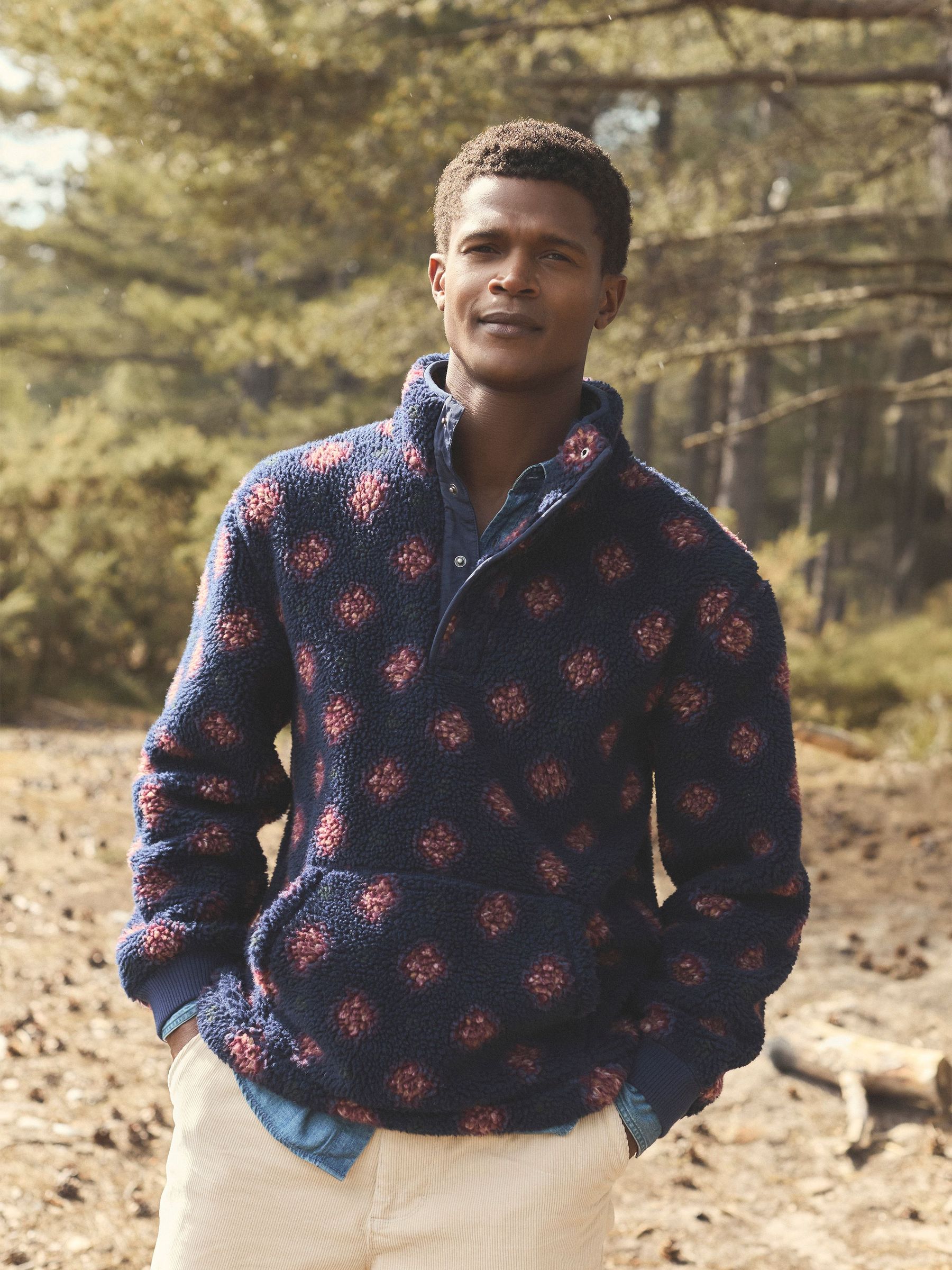 Otis Navy Borg Fleece Overhead (AU7411) | £80