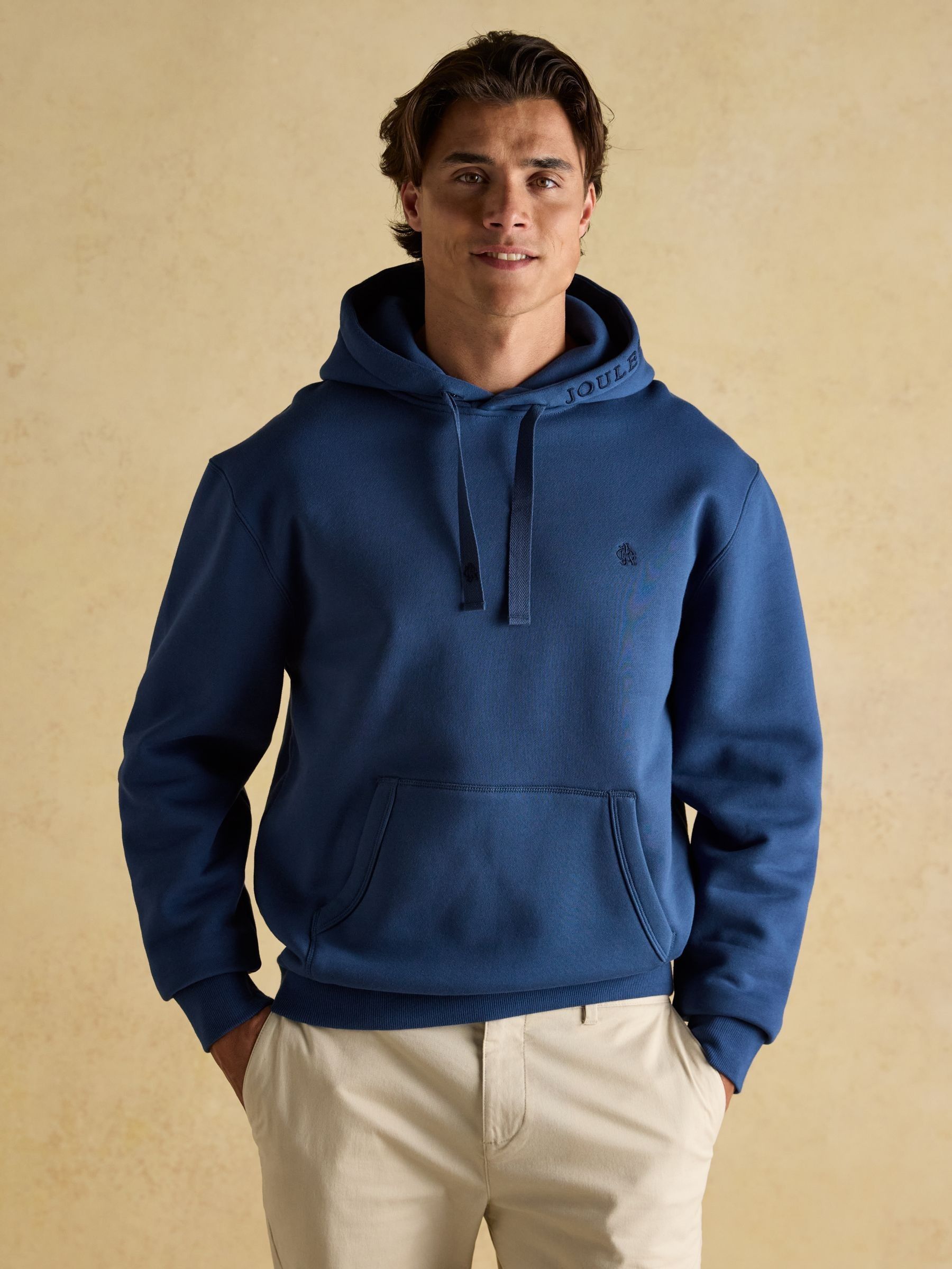 Jenkins Blue Brushed Cotton Jersey Hoodie (AU7424) | £65