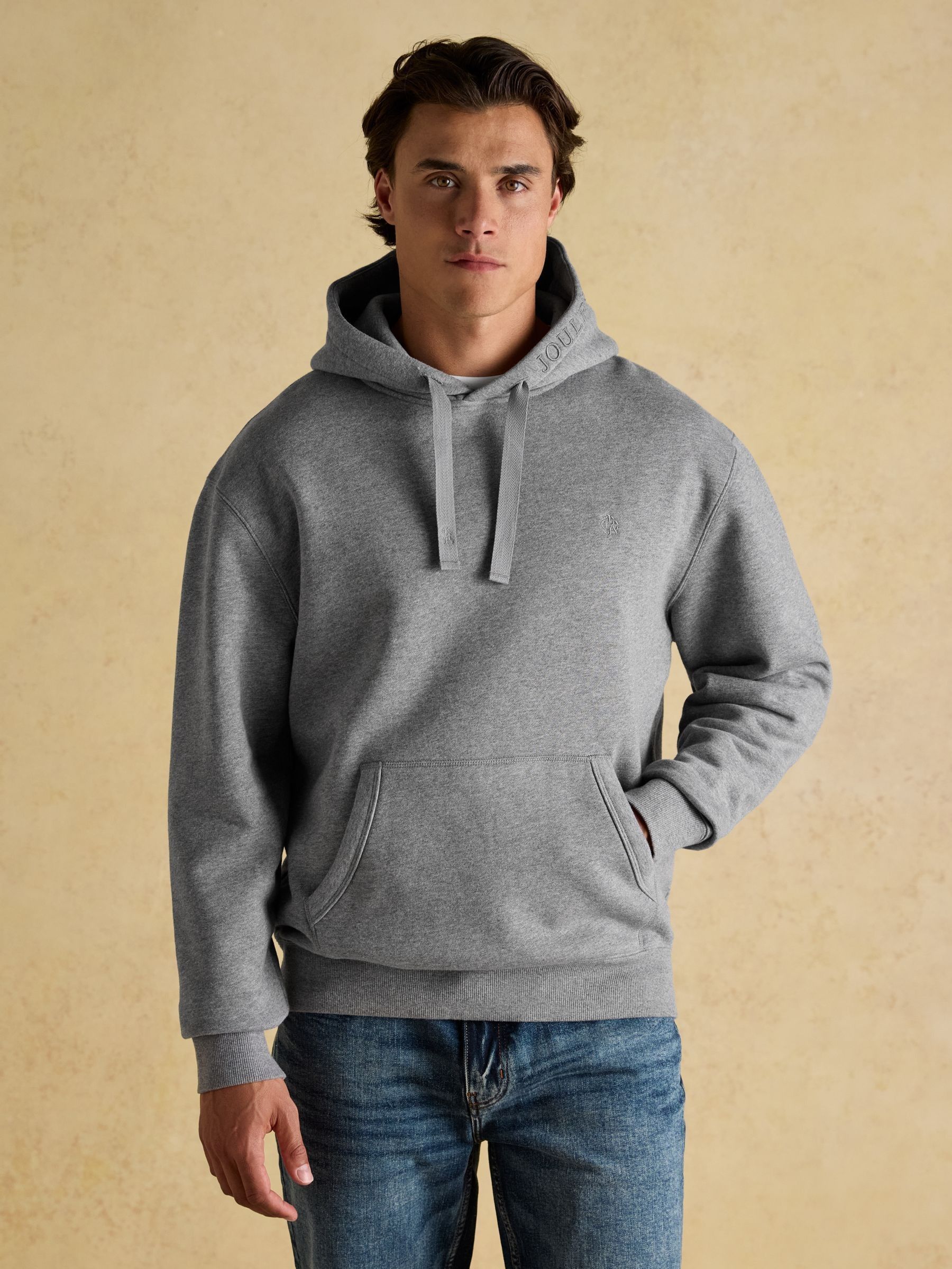 Jenkins Grey Brushed Cotton Jersey Hoodie (AU7426) | £65