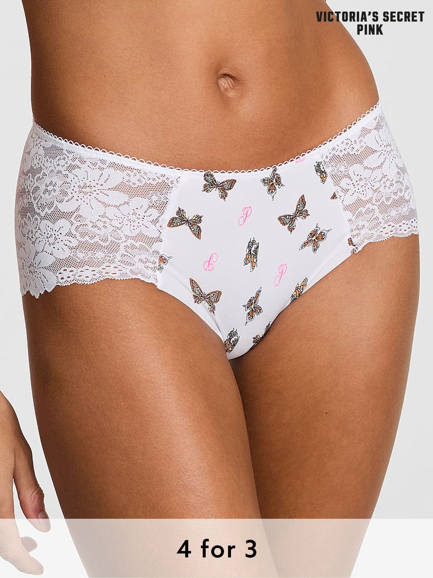 White Floral Lace Hipster Knickers (AU7817) | £9