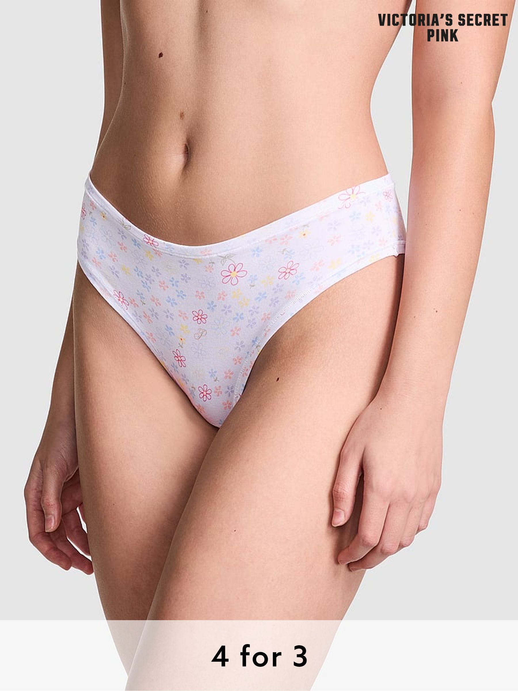 White Floral Cheeky Cotton Knickers (AU7825) | £9