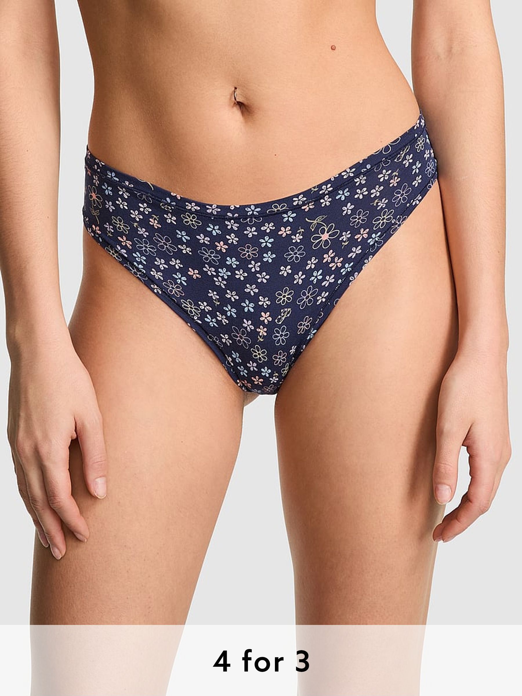 Midnight Navy Blue Cheeky Cotton Knickers (AU7831) | £9