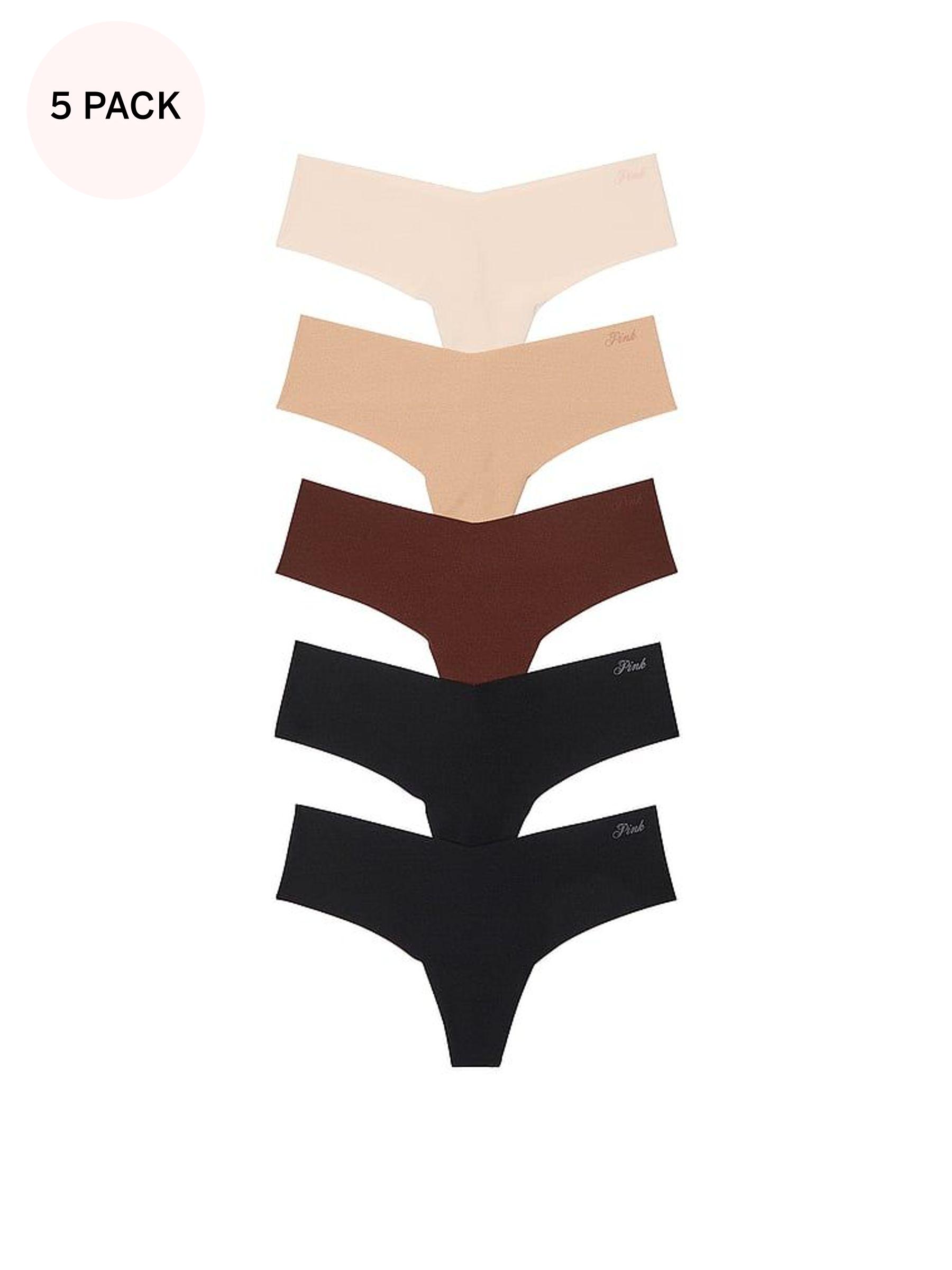 Black/Brown/Nude Thong 5 Pack Knickers (AU7833) | £27