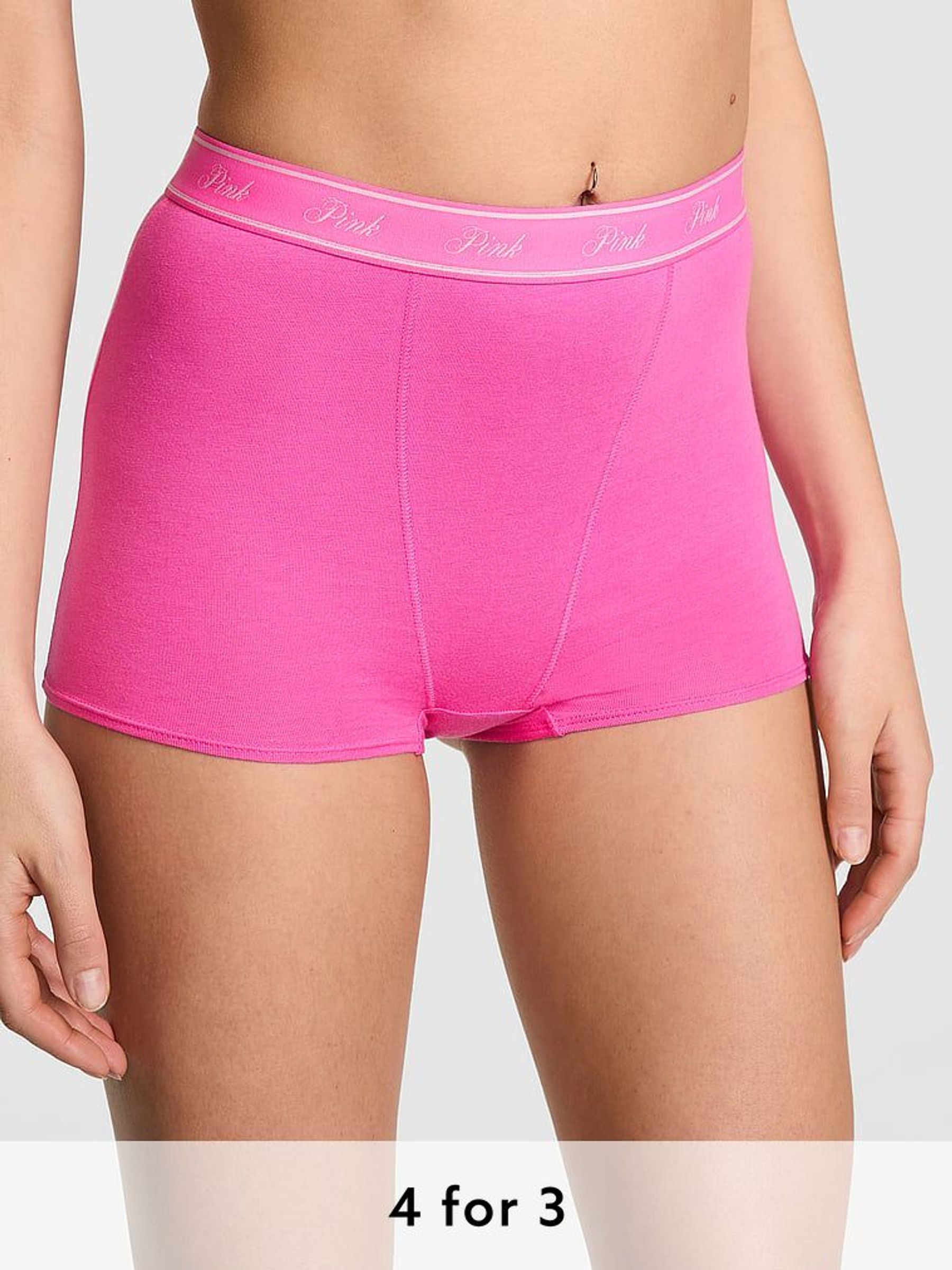 Pink Gossip High Waist Cotton Logo Knickers (AU7840) | £9