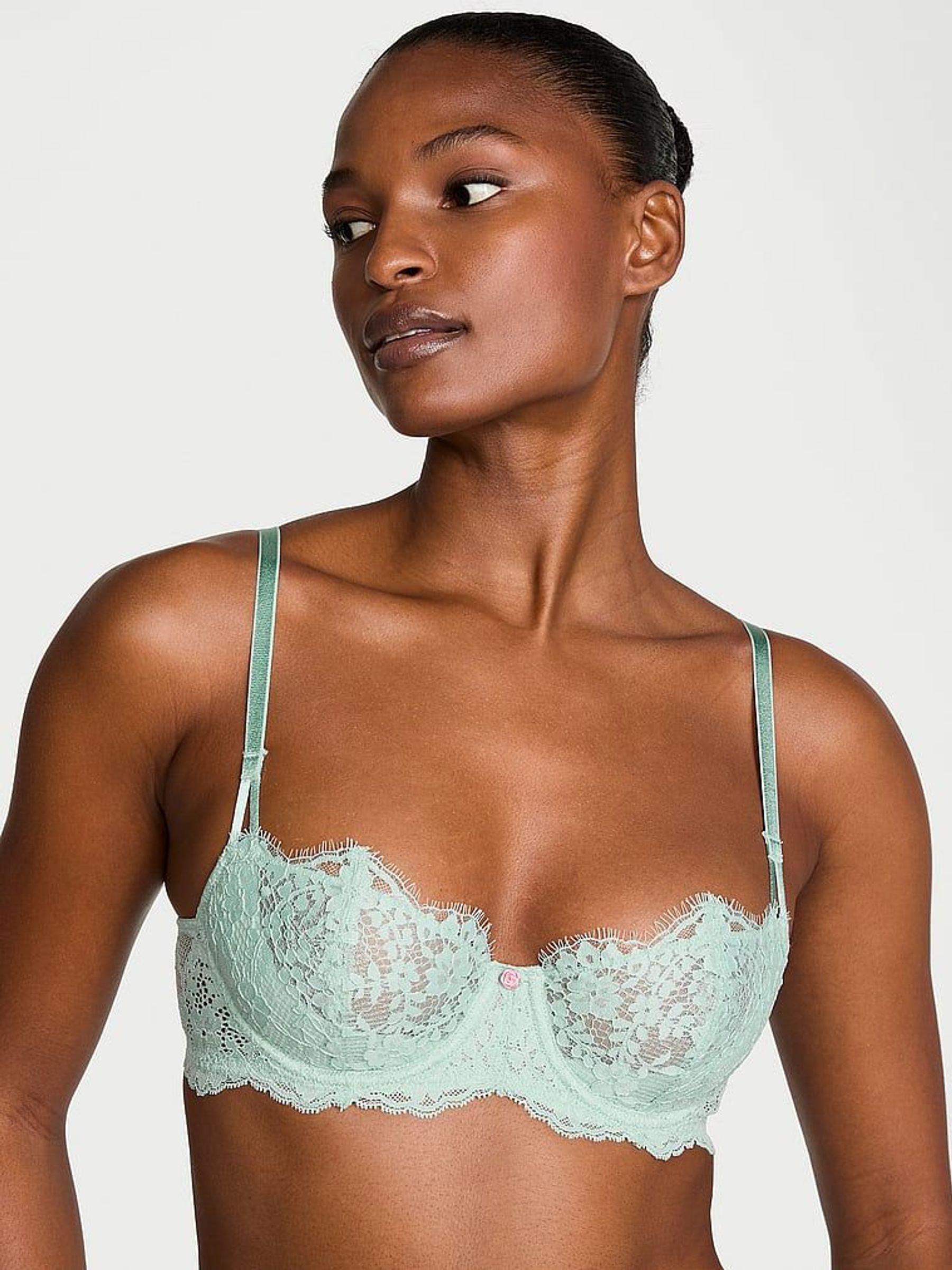 Silent Green Unlined Balcony Lace Bra (AU7852) | £45