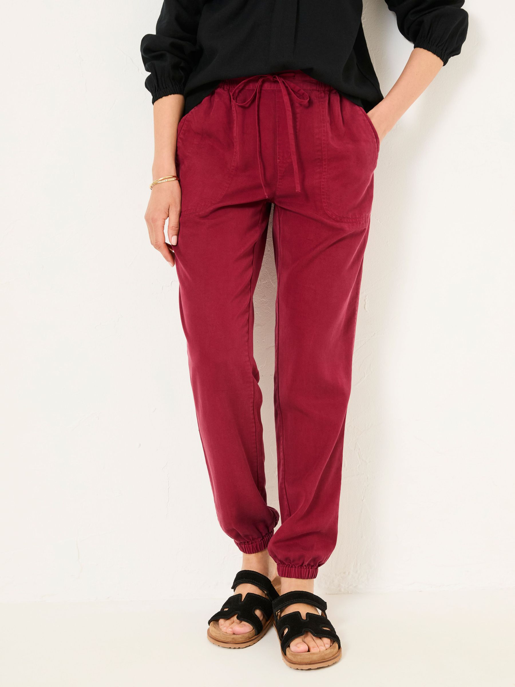 Lyme Burgundy Red Cuffed Joggers (AU7884) | £49.50