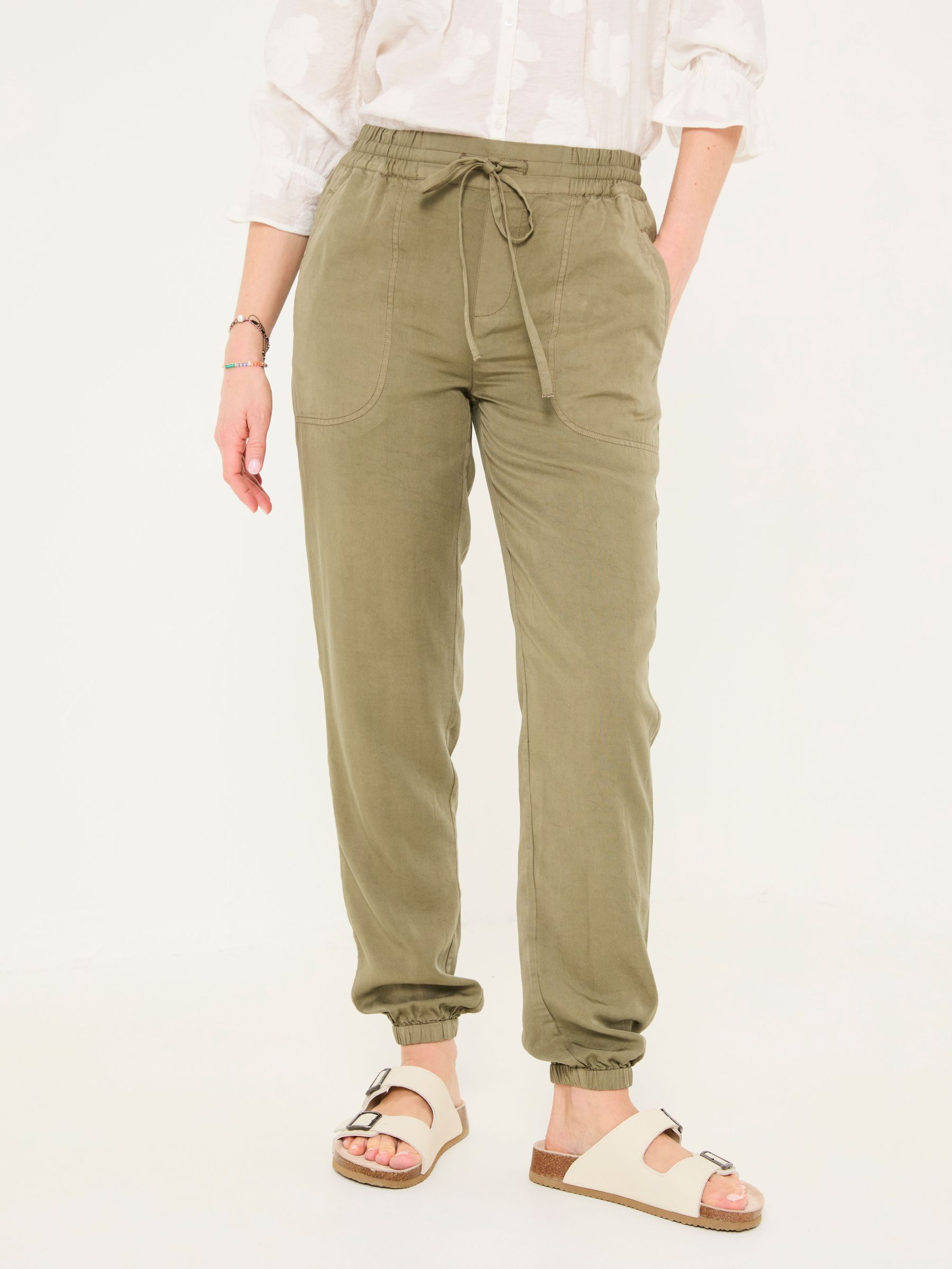Lyme Khaki Green Cuffed Joggers (AU7888) | £49.50