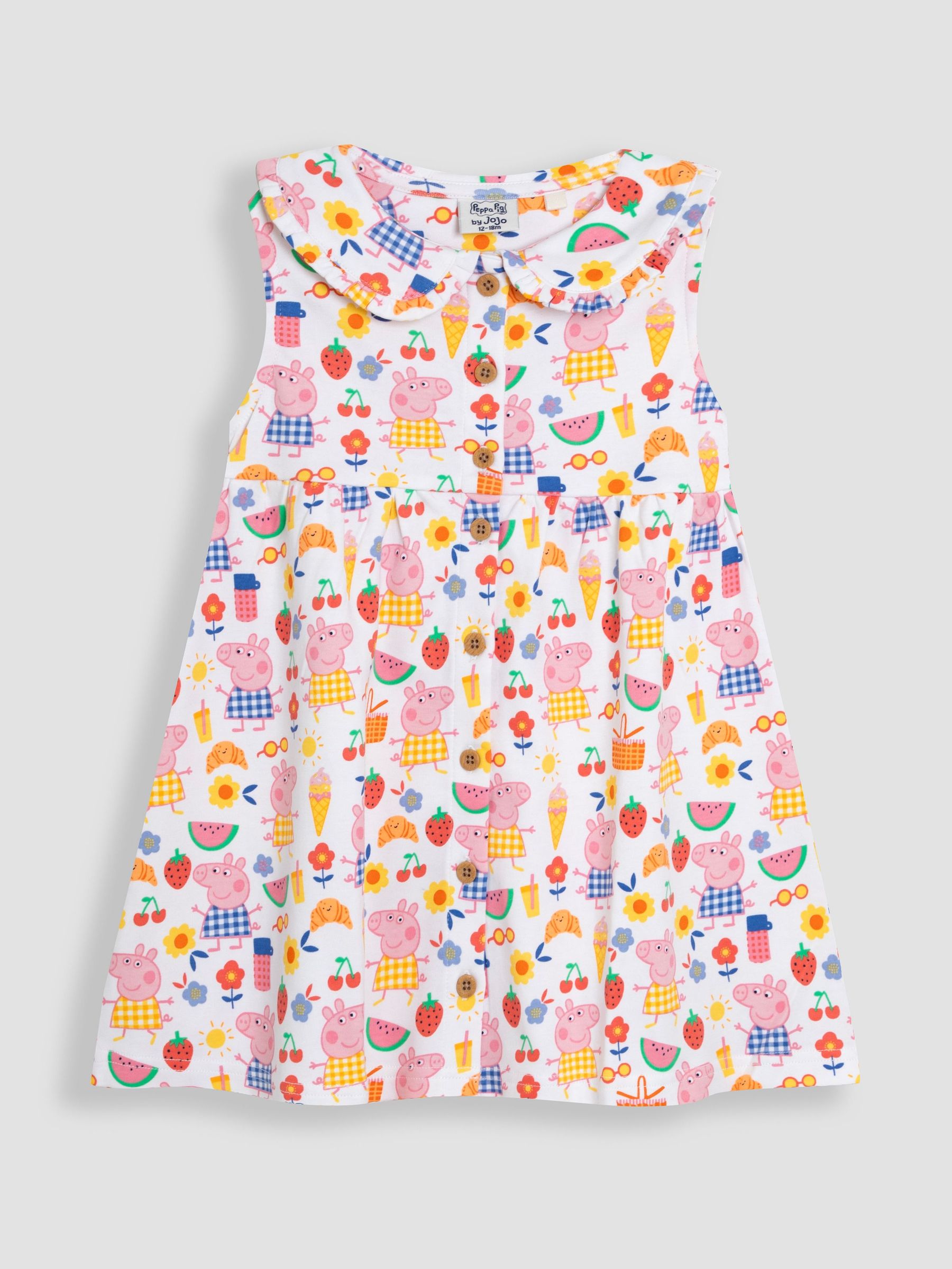 Pink Peppa Pig Button Through Dress (AU7920) | £23 - £26