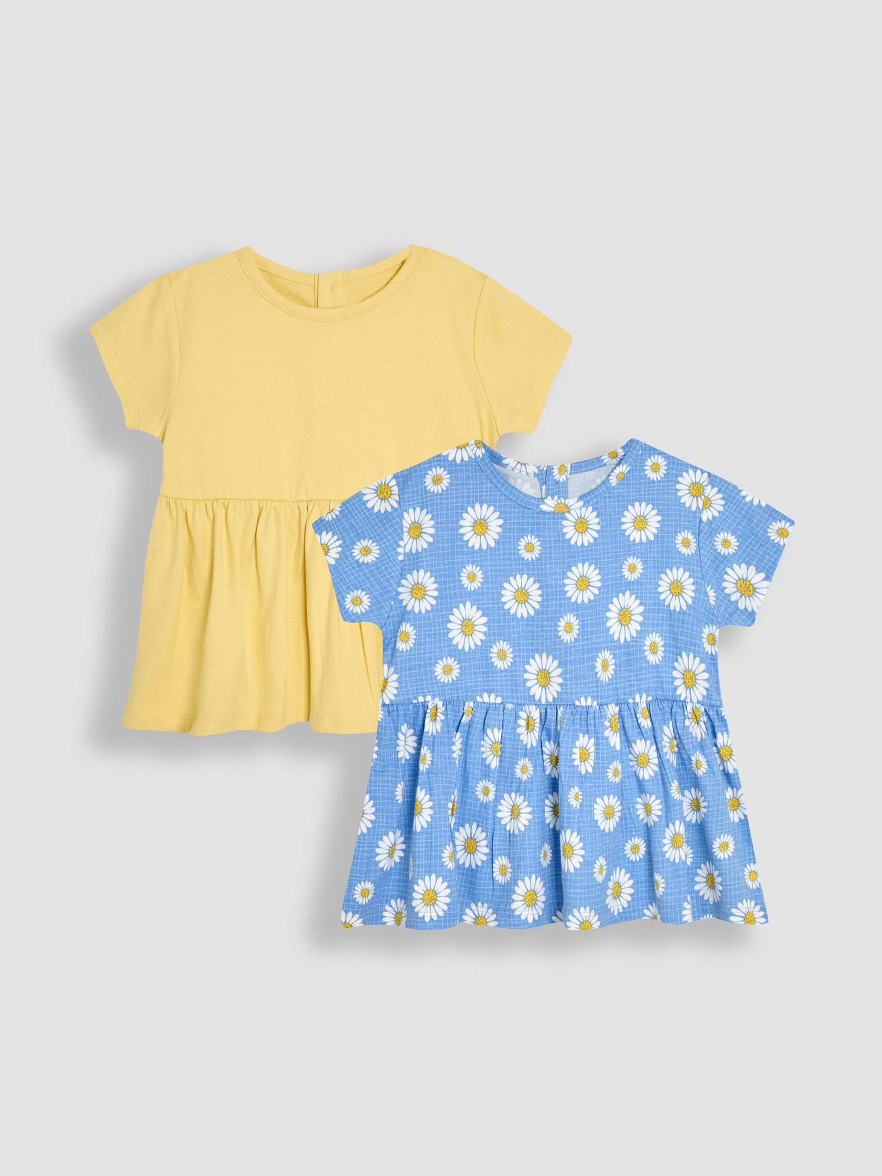 Blue Sunflower Floral Print Drop Shoulder T-Shirts 2 Pack (AU7927) | £20 - £23