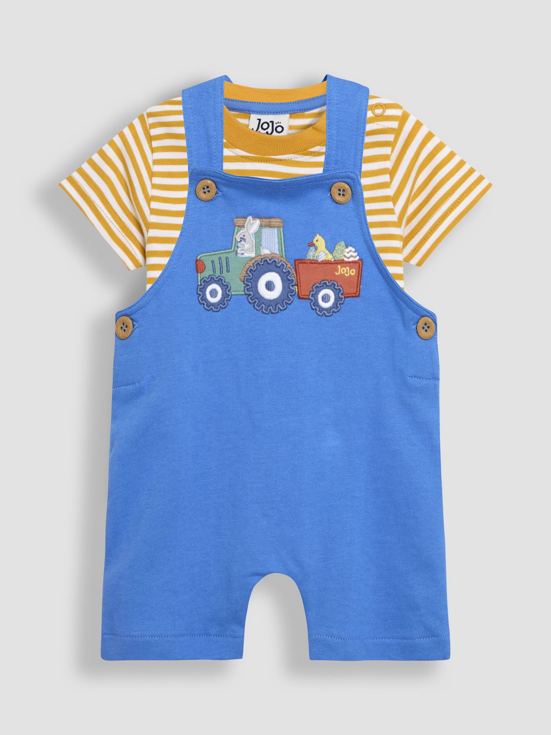Blue 2-Piece Appliqué Dungarees & T-Shirt Set (AU7936) | £28 - £29