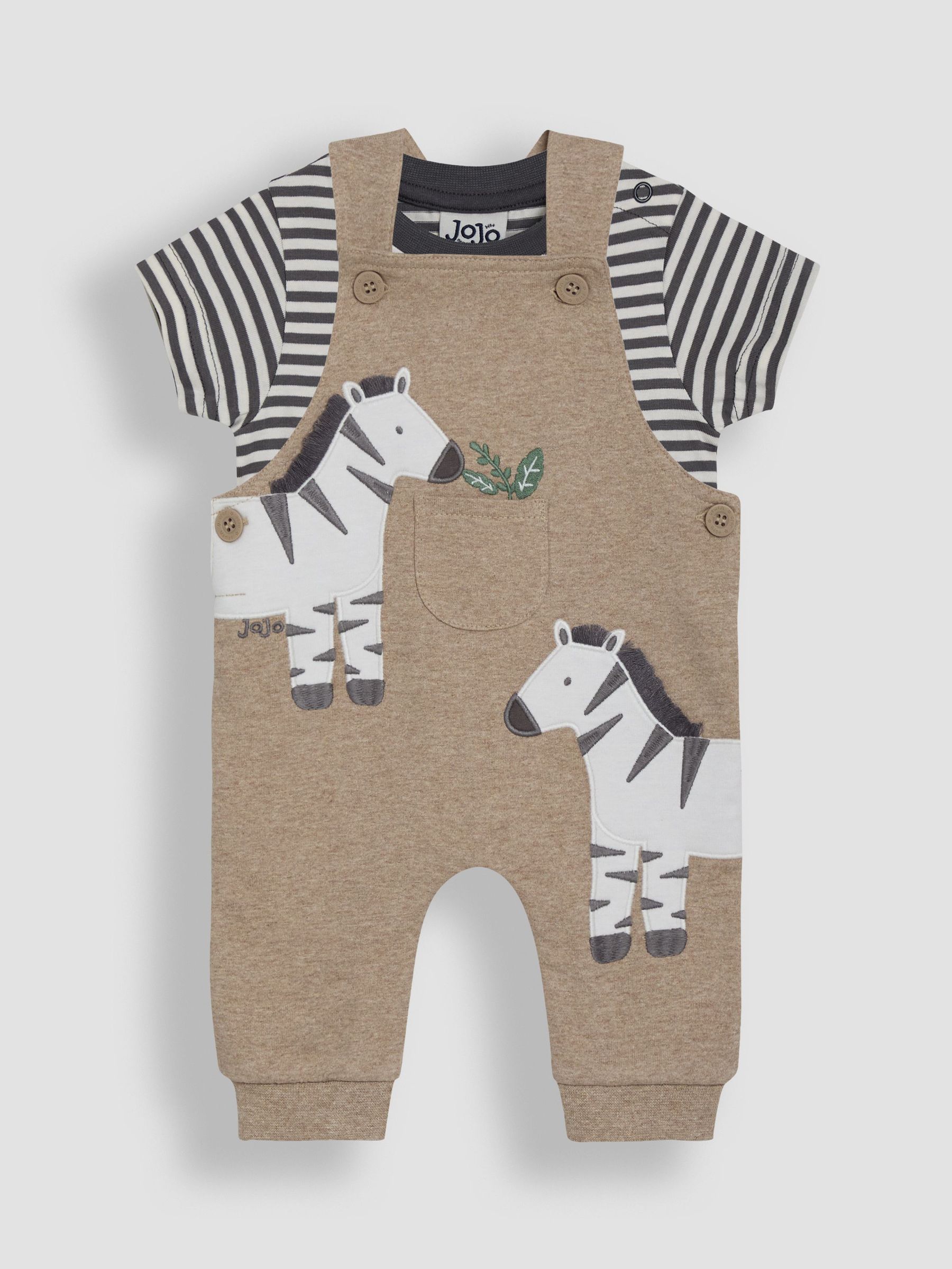 Fawn 2-Piece Appliqué Dungarees & T-Shirt Set (AU7939) | £28 - £29