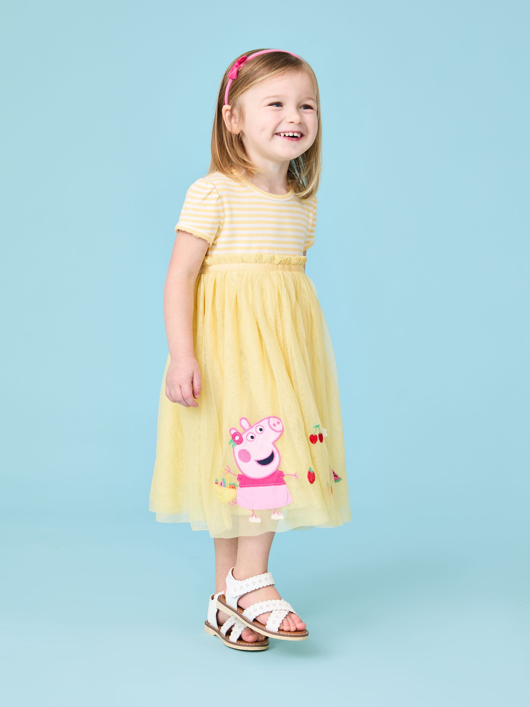 Yellow Peppa Pig Tulle Party Dress (AU7951) | £36 - £42