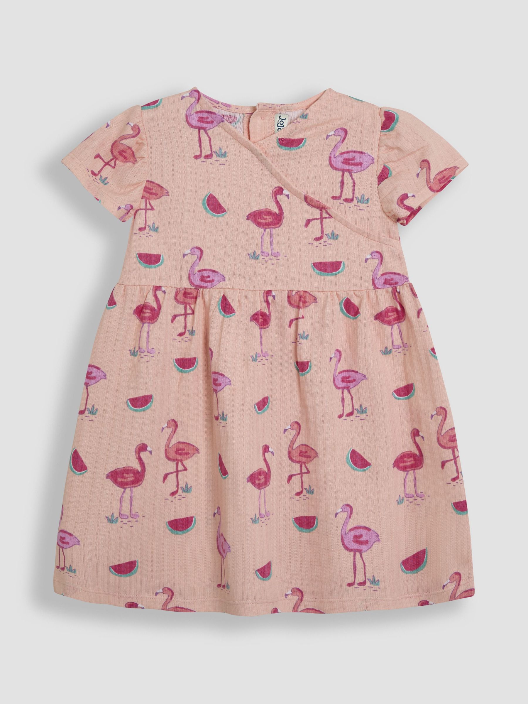 Coral Pink Flamingo Wrap Dress (AU7960) | £19 - £22
