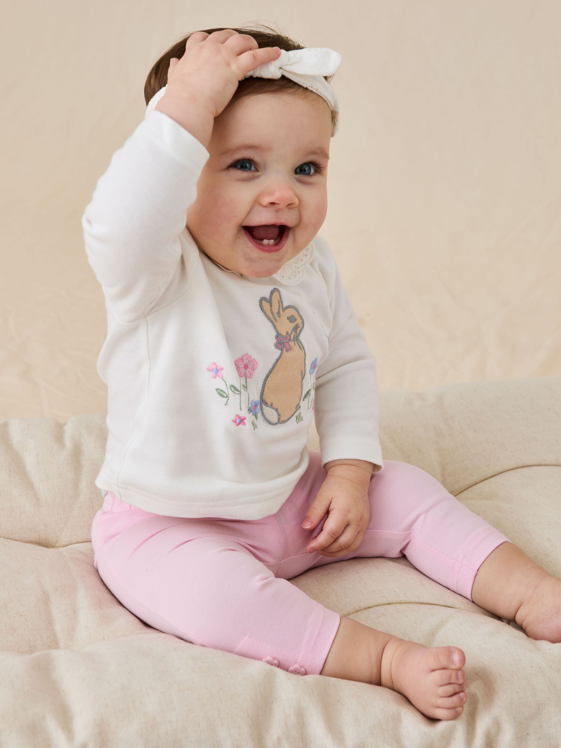 Cream 3 Piece Flopsy Bunny Top & Bottom Set (AU7973) | £29 - £30