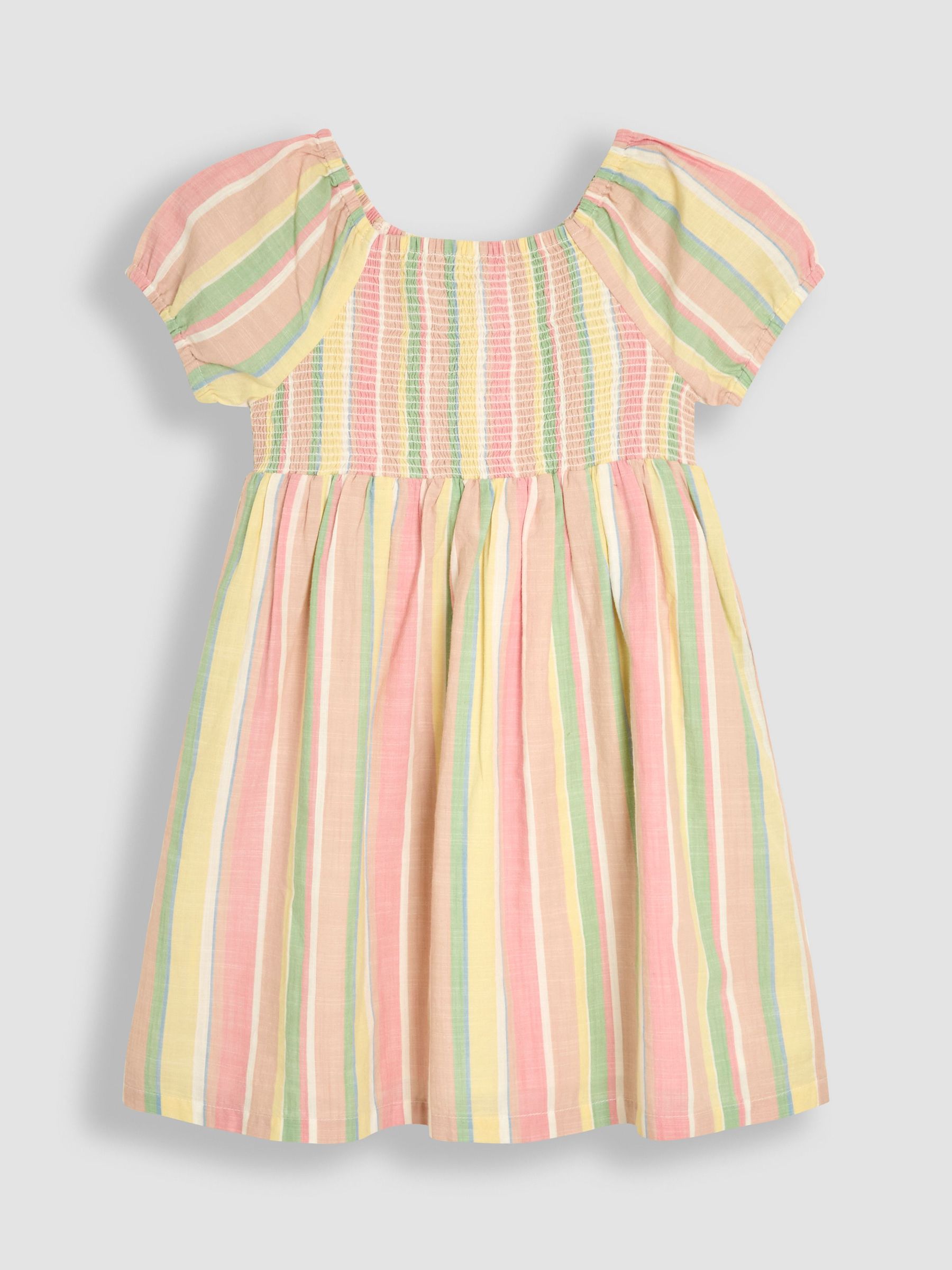 Orange Smocked Puff Sleeve Dress (AU7982) | £23 - £26