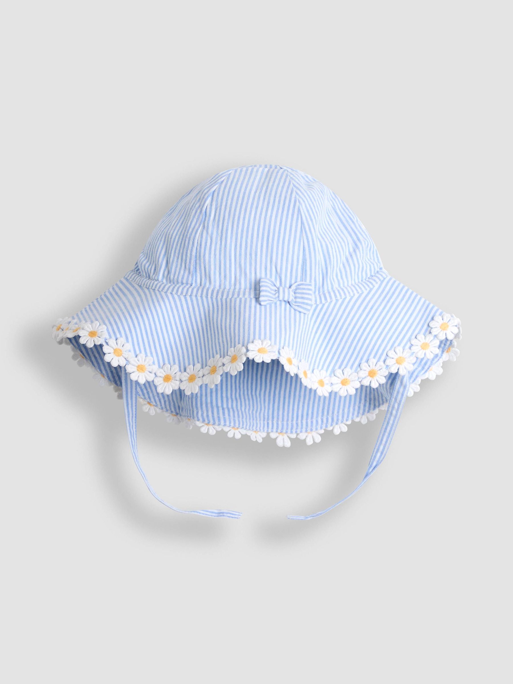 Blue Daisy Gingham Floppy Sun Hat (AU7989) | £14