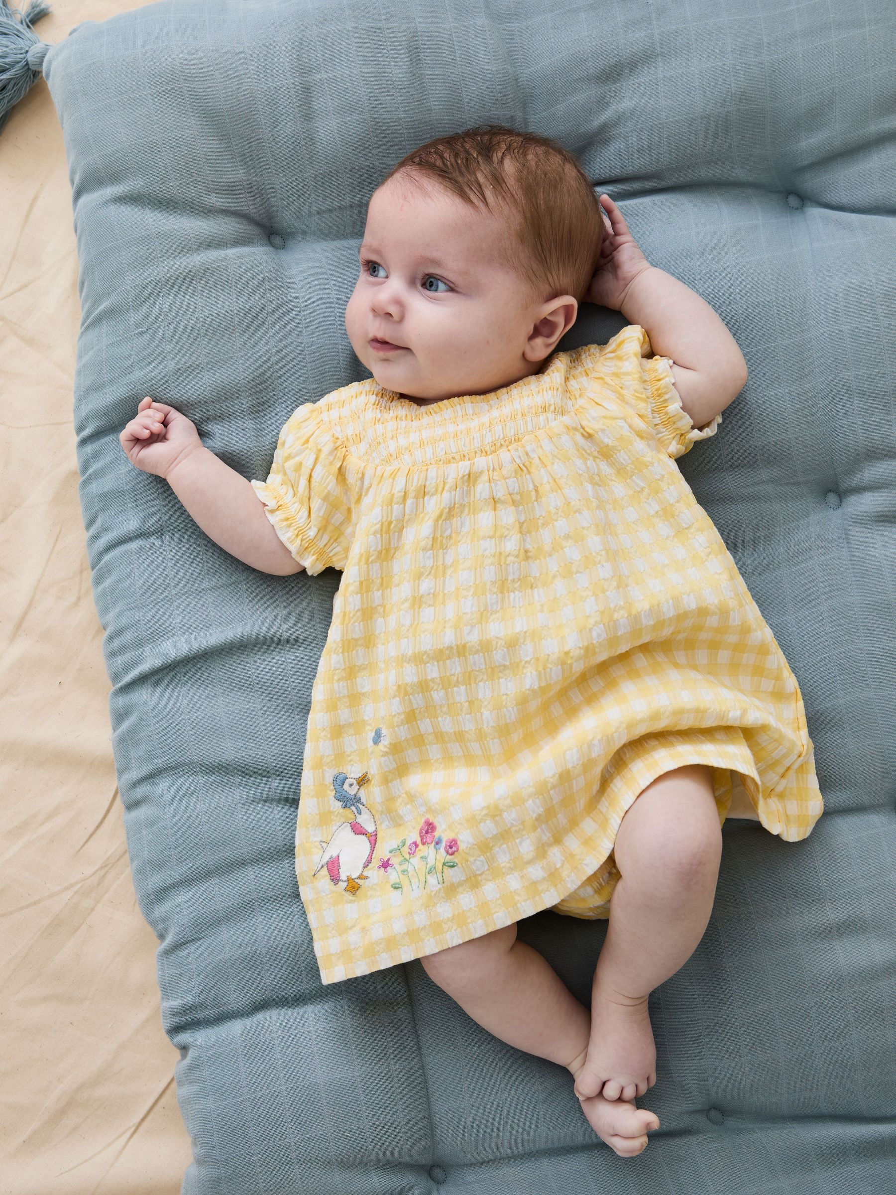 Yellow Jemima Puddle-Duck Smocked 100% Cotton Dress Set (AU8001) | £32 - £34