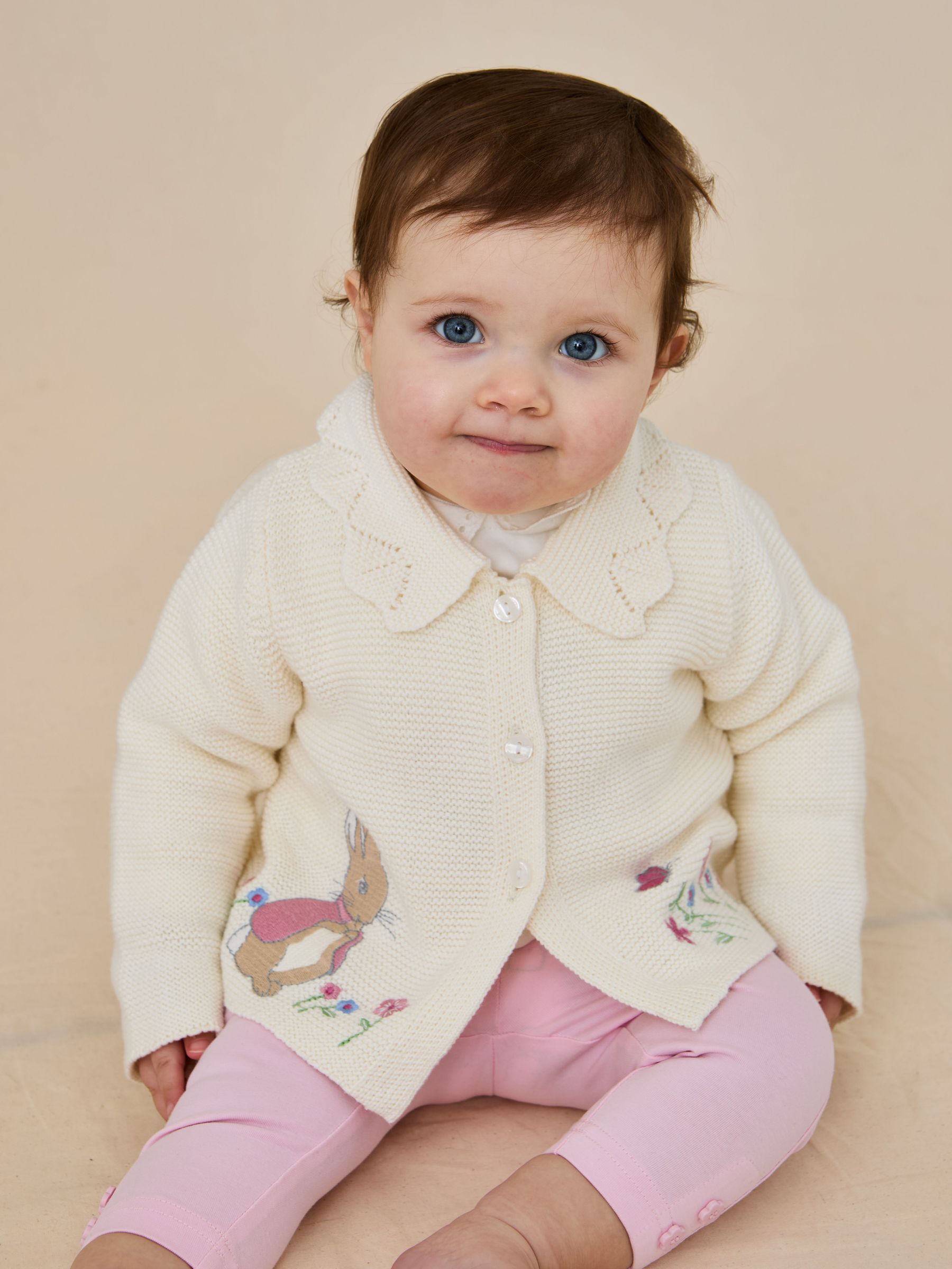 Cream Flopsy Bunny Scallop Collar Cardigan (AU8004) | £28 - £29