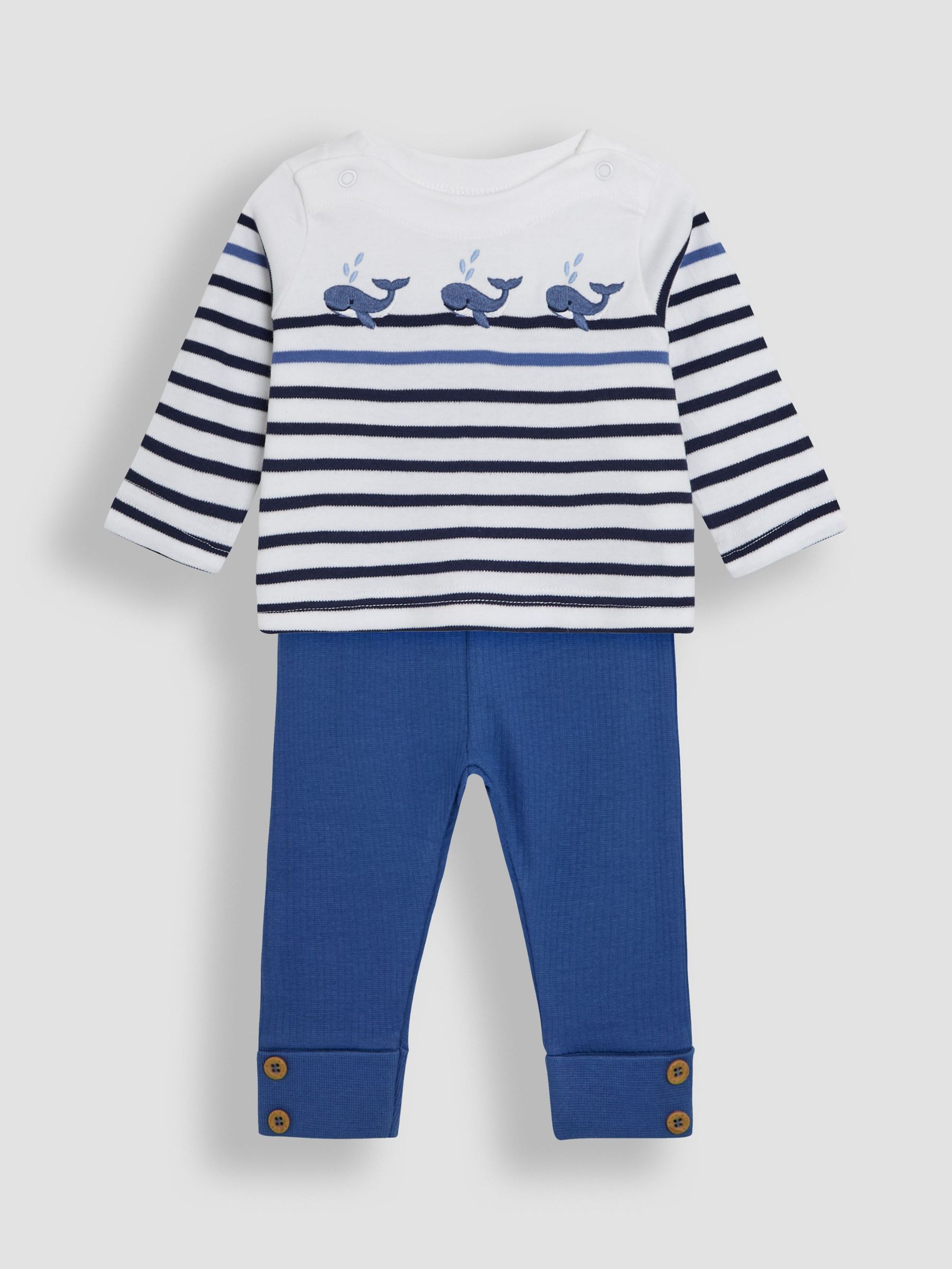 White Whale 2-Piece Embroidered Top & Rib Leggings Set (AU8016) | £27 - £28