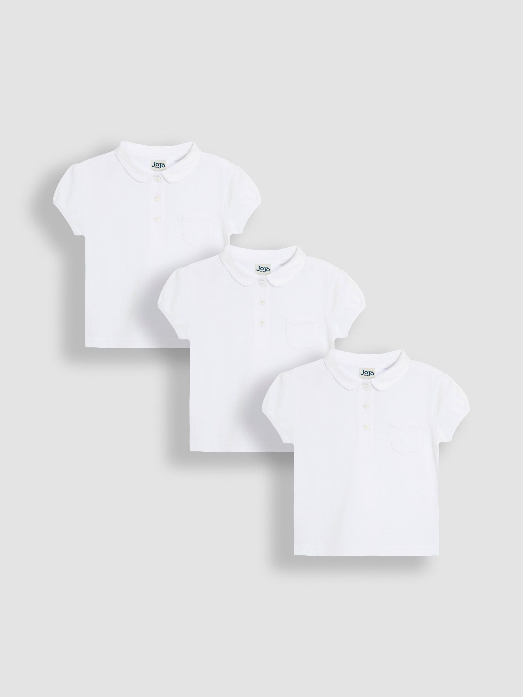 White 3-Pack Polo Shirts (AU8017) | £27 - £30
