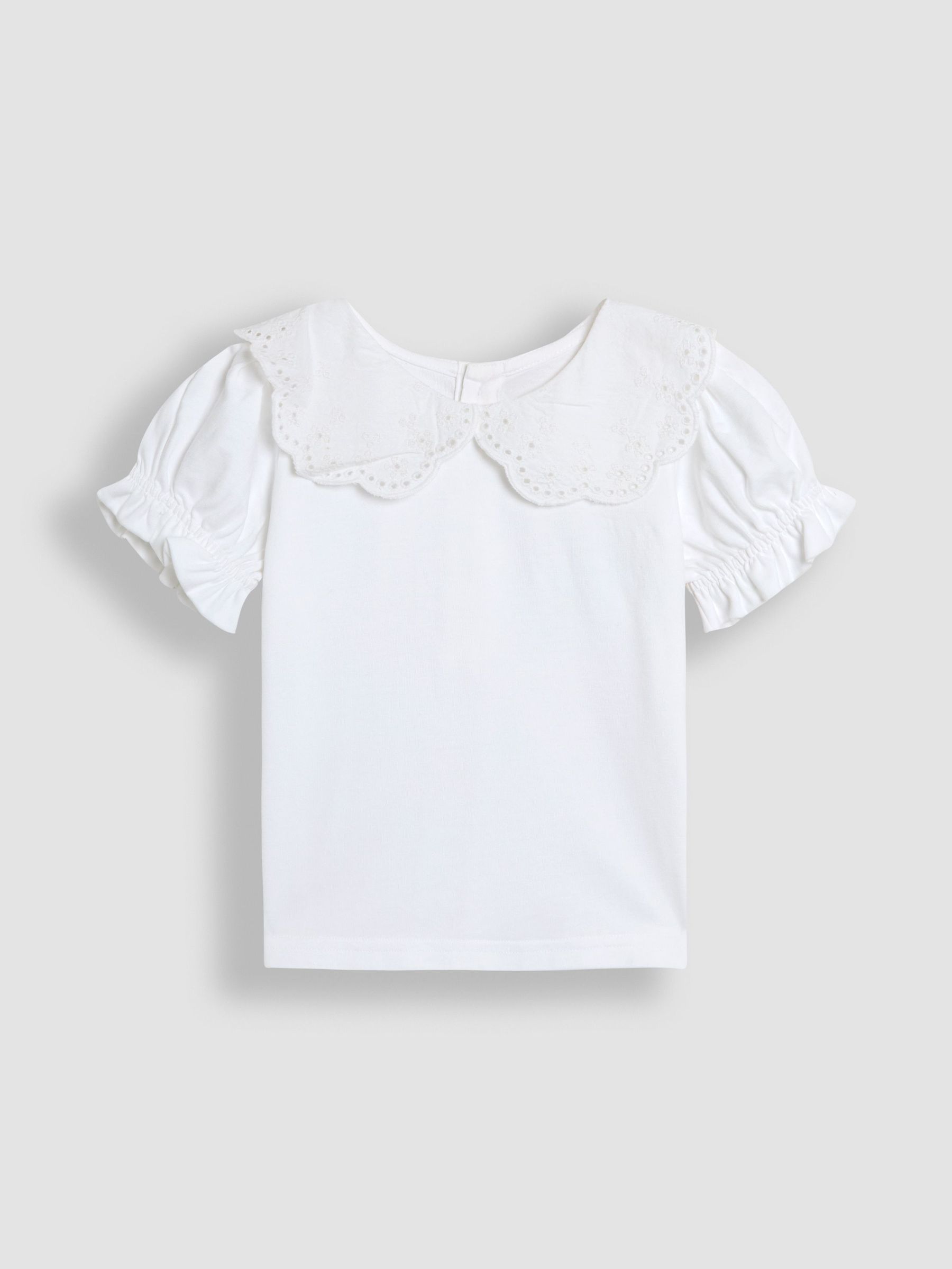 White Broderie Collar T-Shirt (AU8035) | £13 - £16