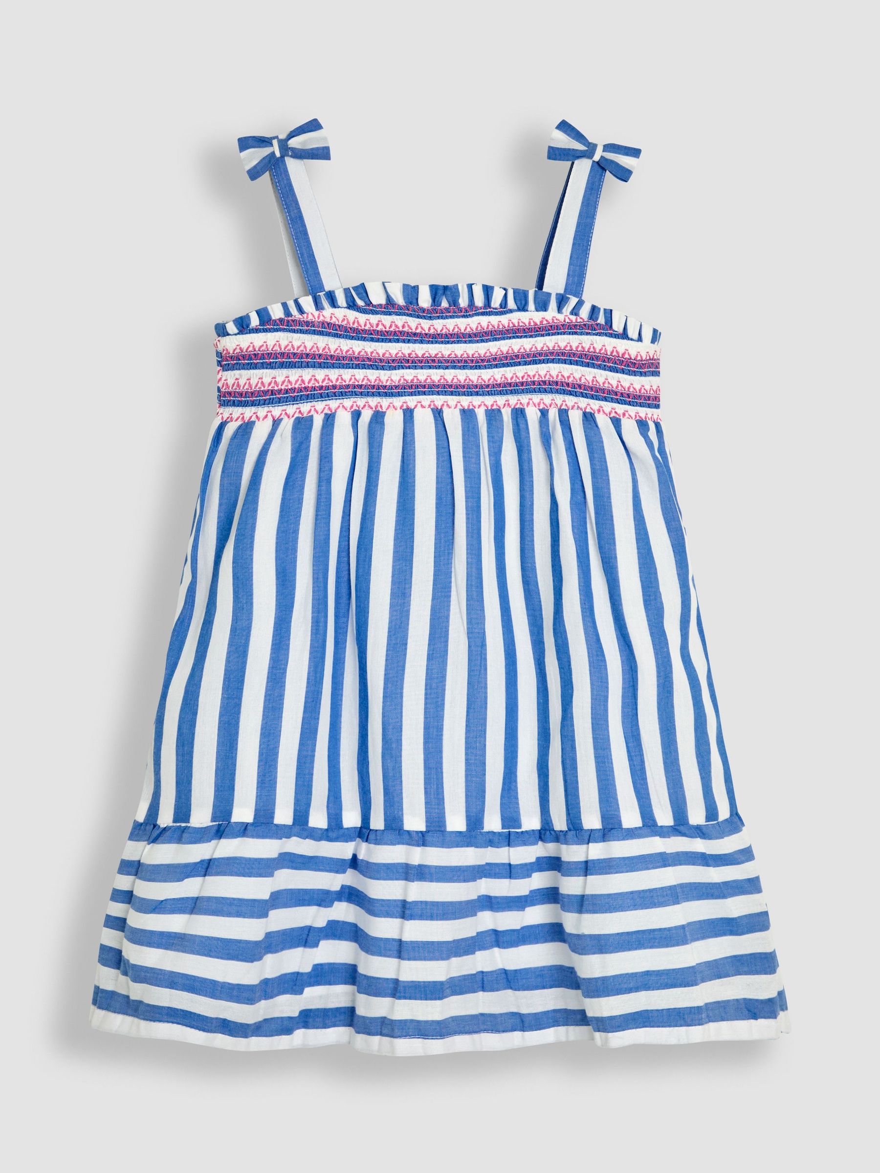 Blue Stripe Smocked Bodice Pretty Sun Dress (AU8040) | £24 - £27