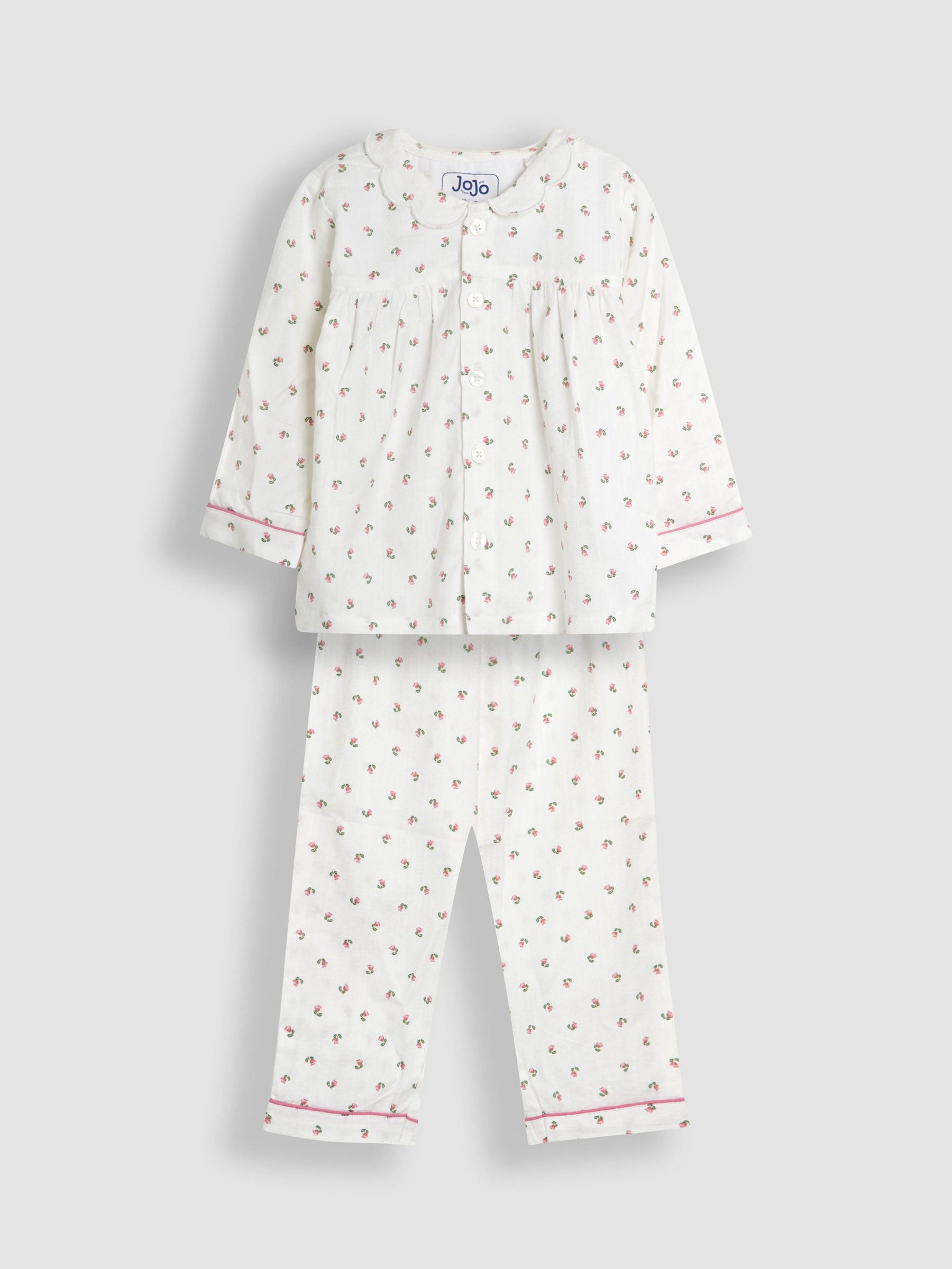 Cream Rose Print Classic Woven Pyjamas (AU8054) | £21