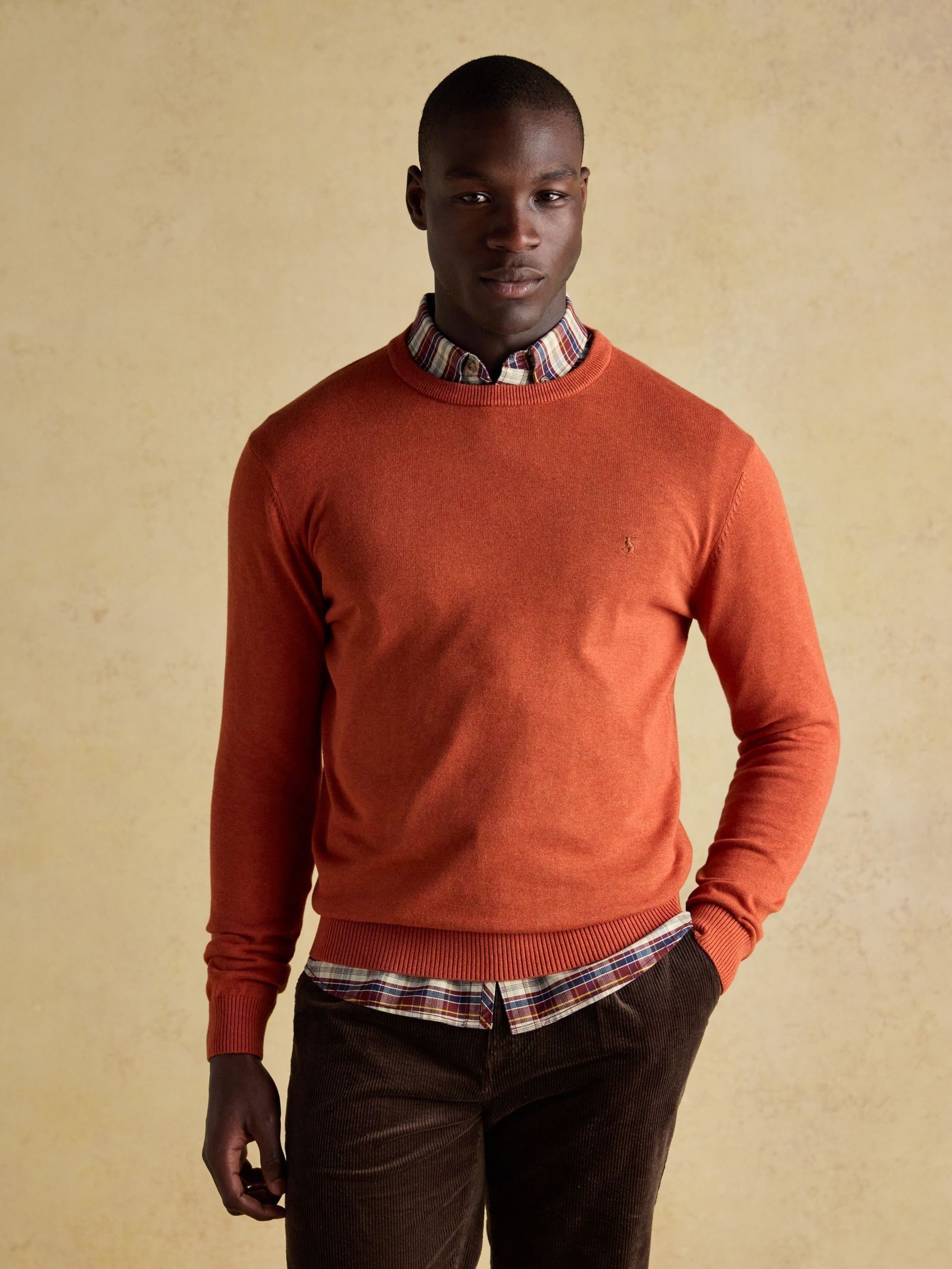 Hillside Orange Crew Neck Knitted Jumper (AU8630) | £39.50