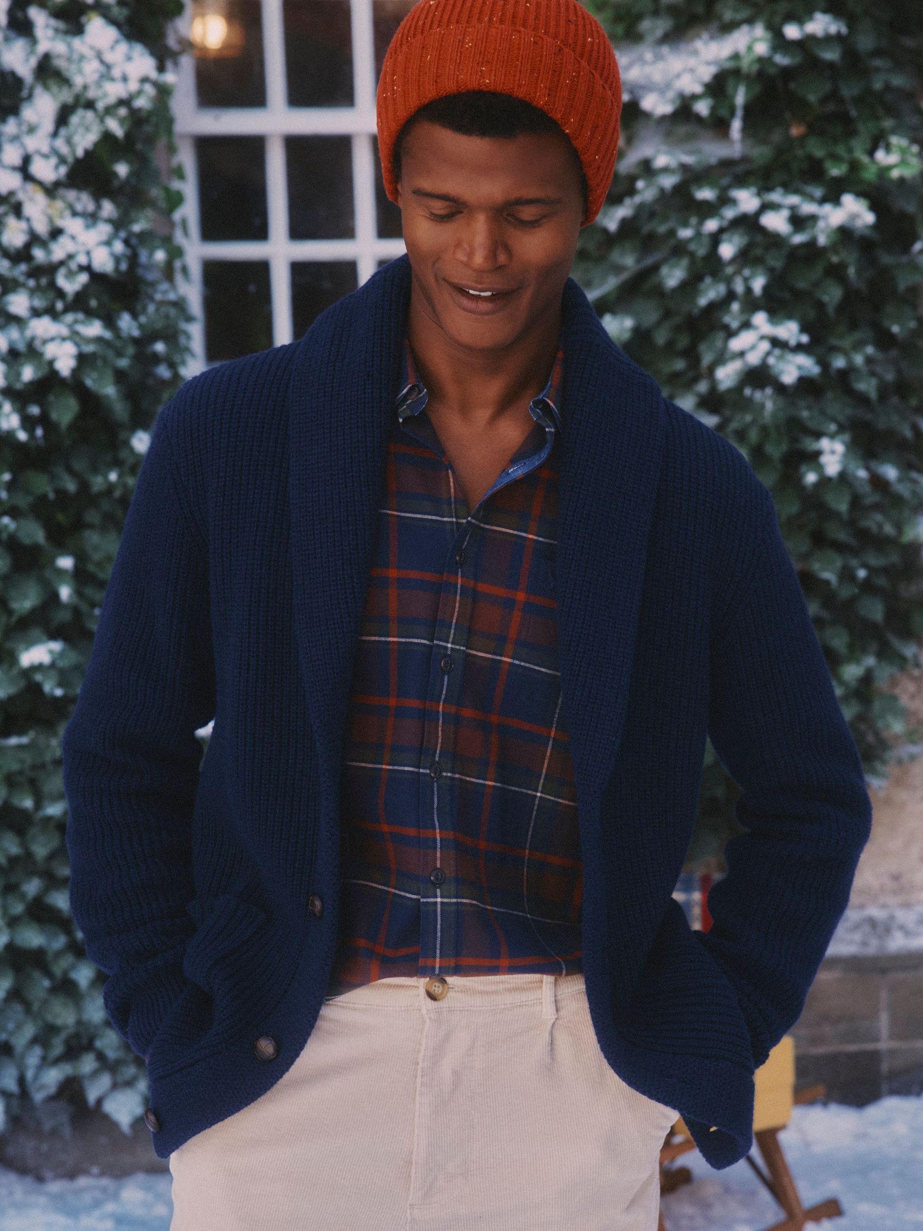 Harrison Navy Shawl Cardigan (AU8669) | £85