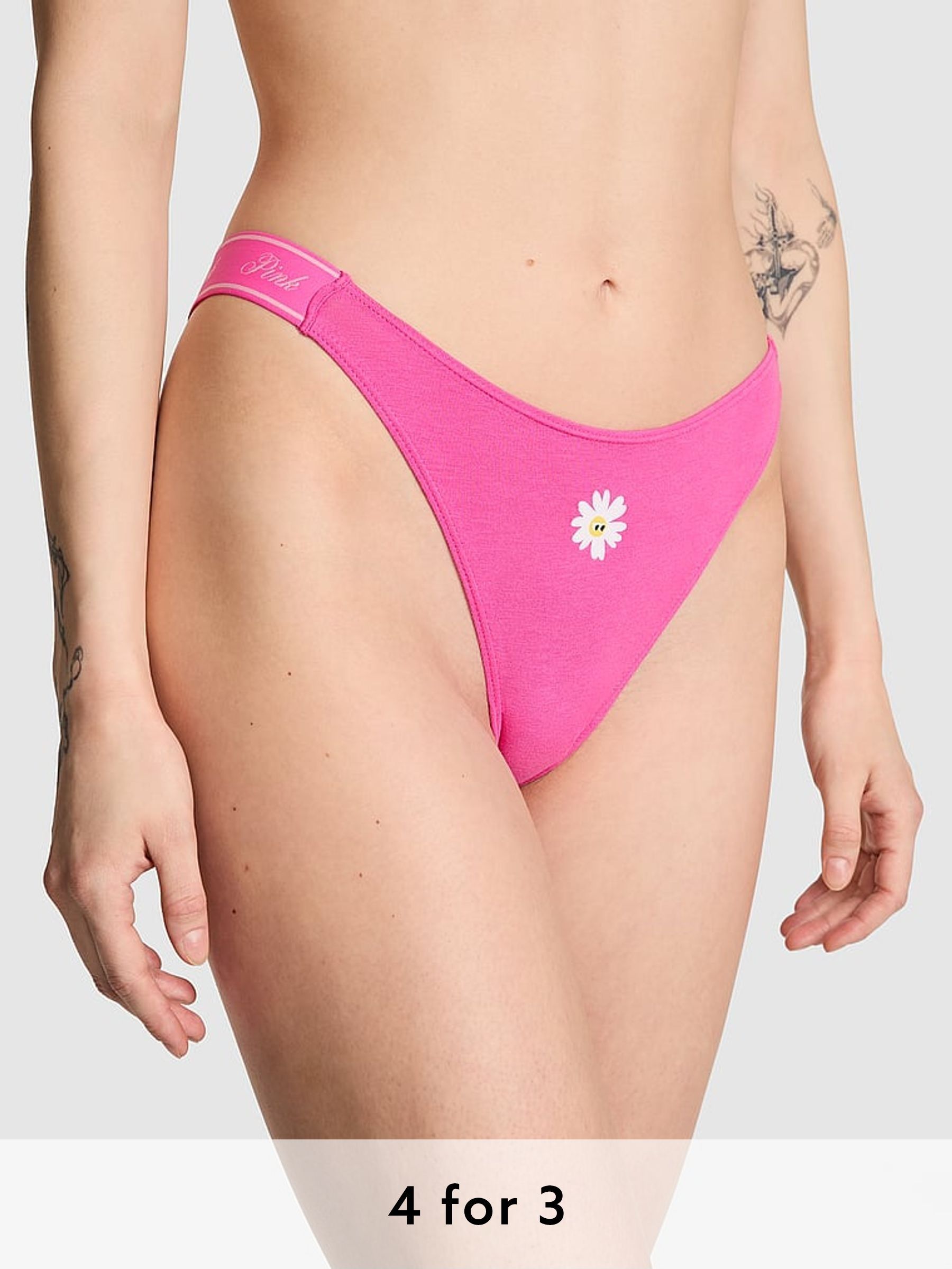 Pink Gossip Thong Cotton Logo Knickers (AU9501) | £9